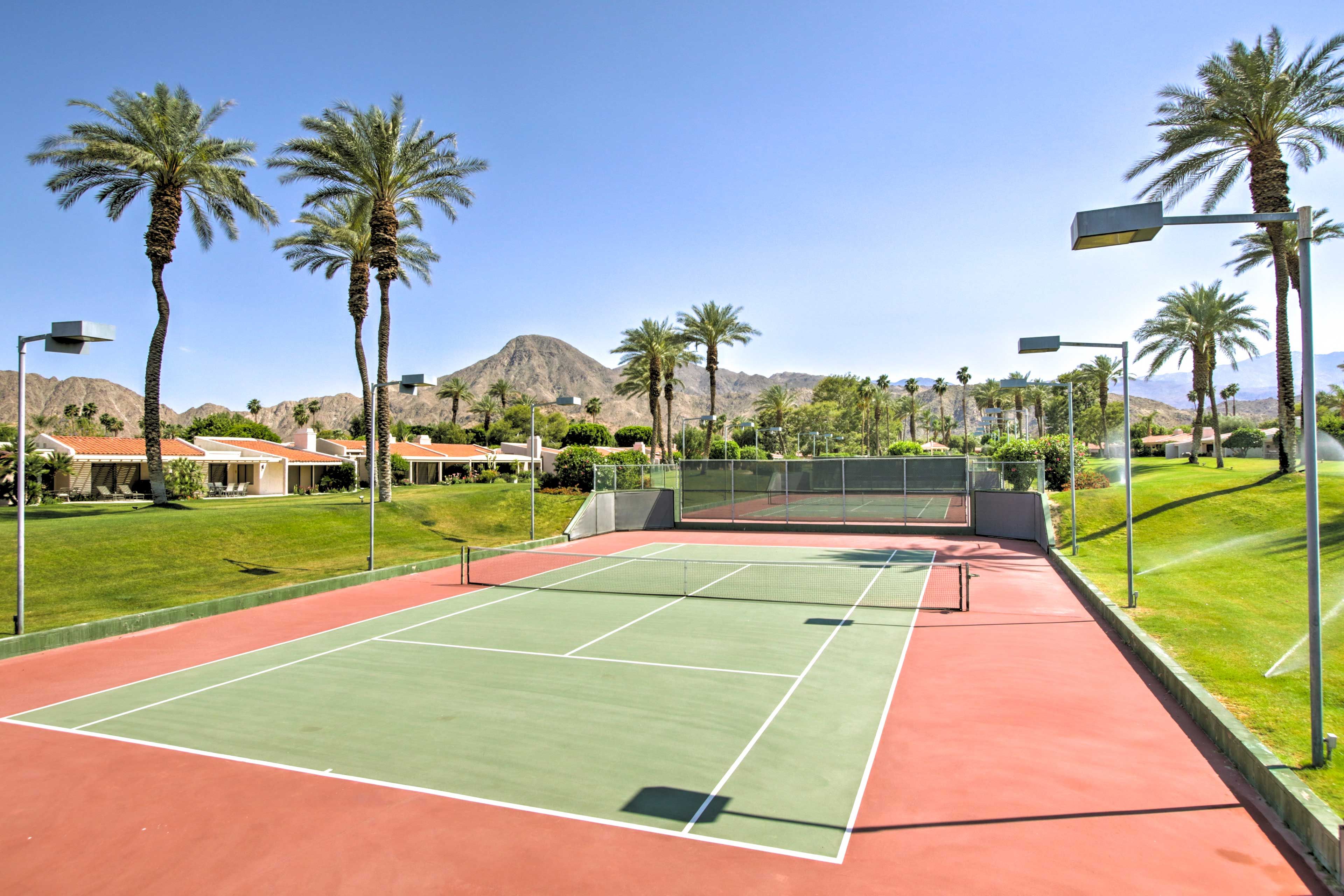 Challenge your travel companions to a tennis match on 1 of the 9 tennis courts!