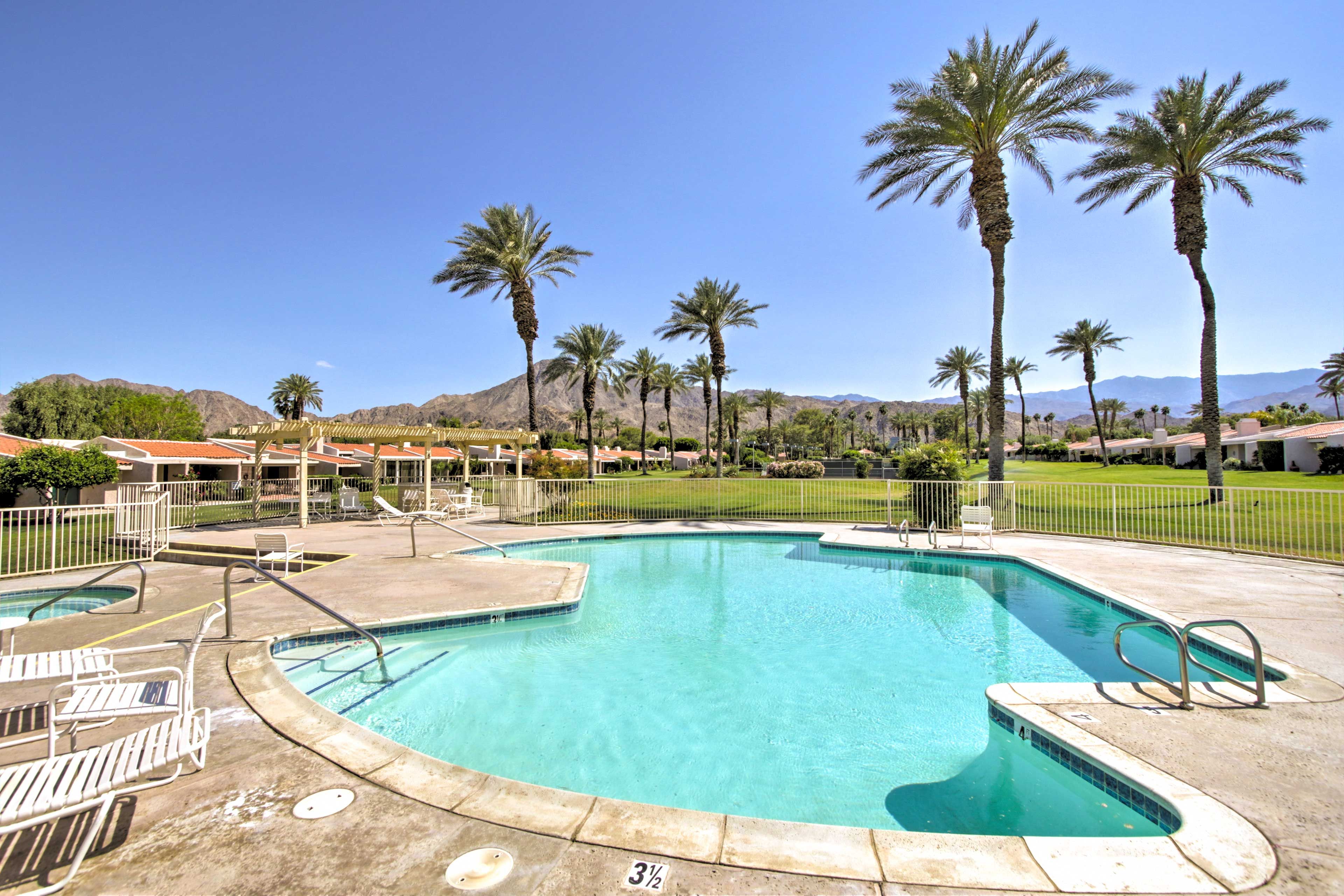 Spend sunny afternoons by one of 9 swimming pools.