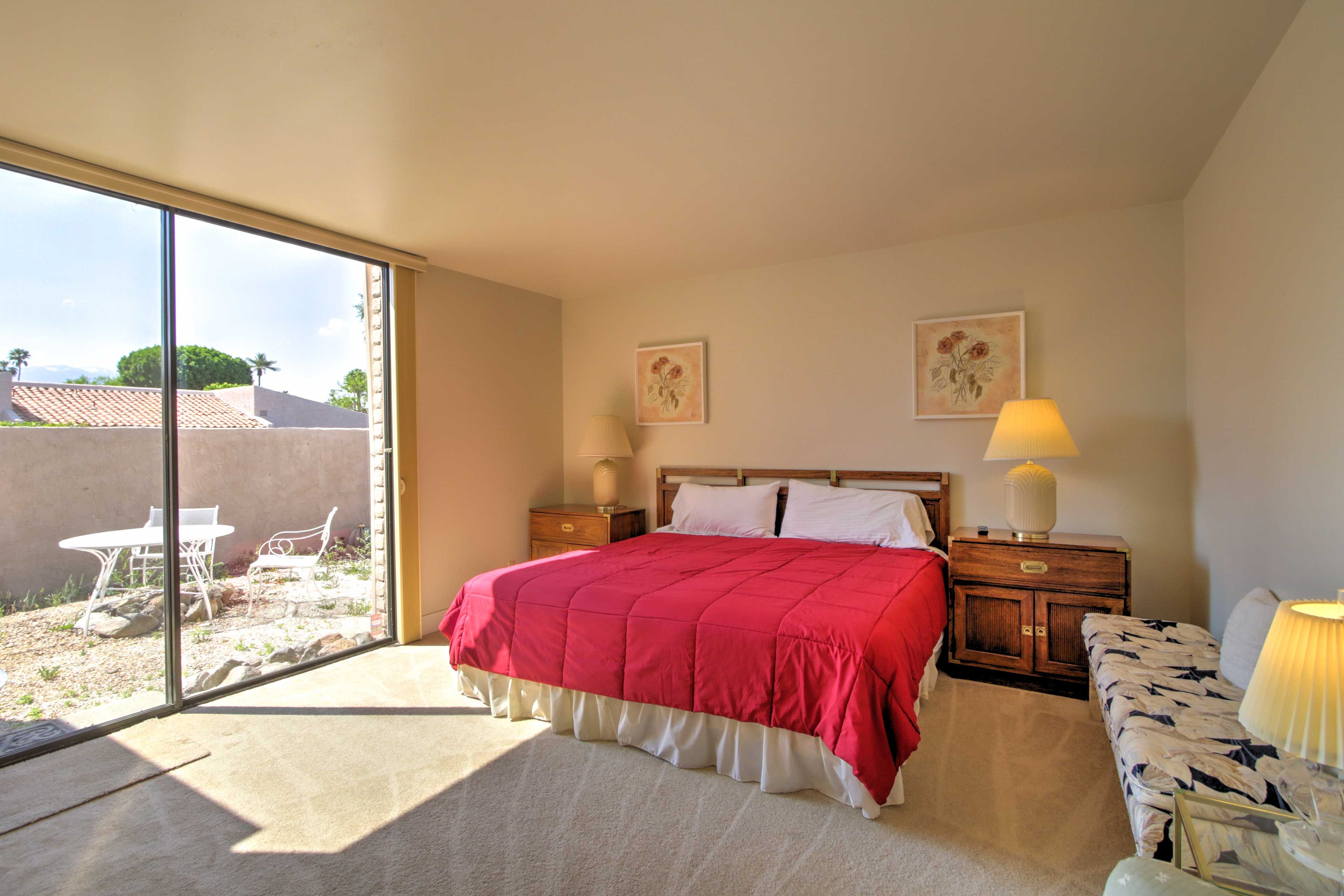 The second bedroom features a king-sized bed.