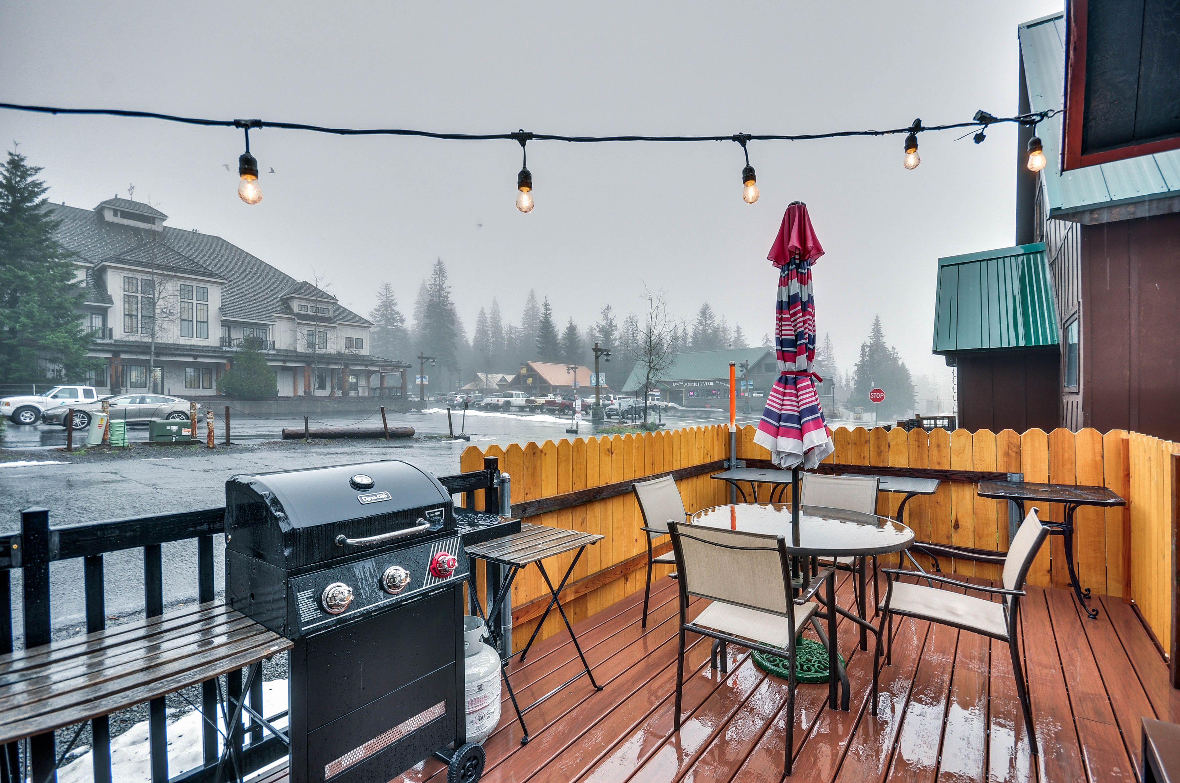 Front Porch | Gas Grill | Seating | Security Camera (Outward Facing)