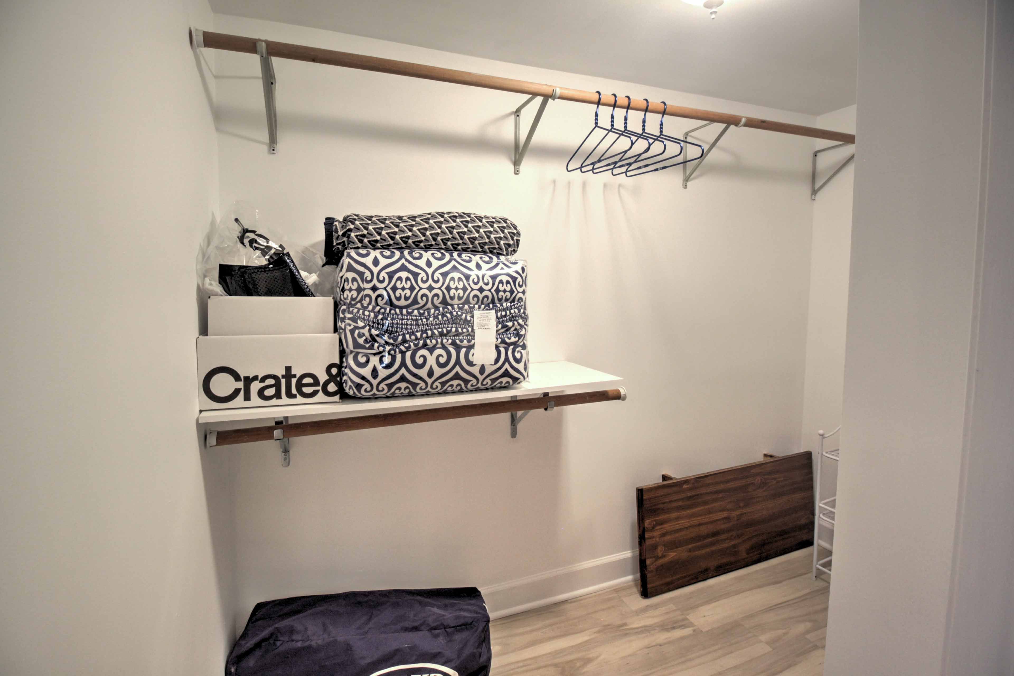 There's plenty of storage space in the closet!