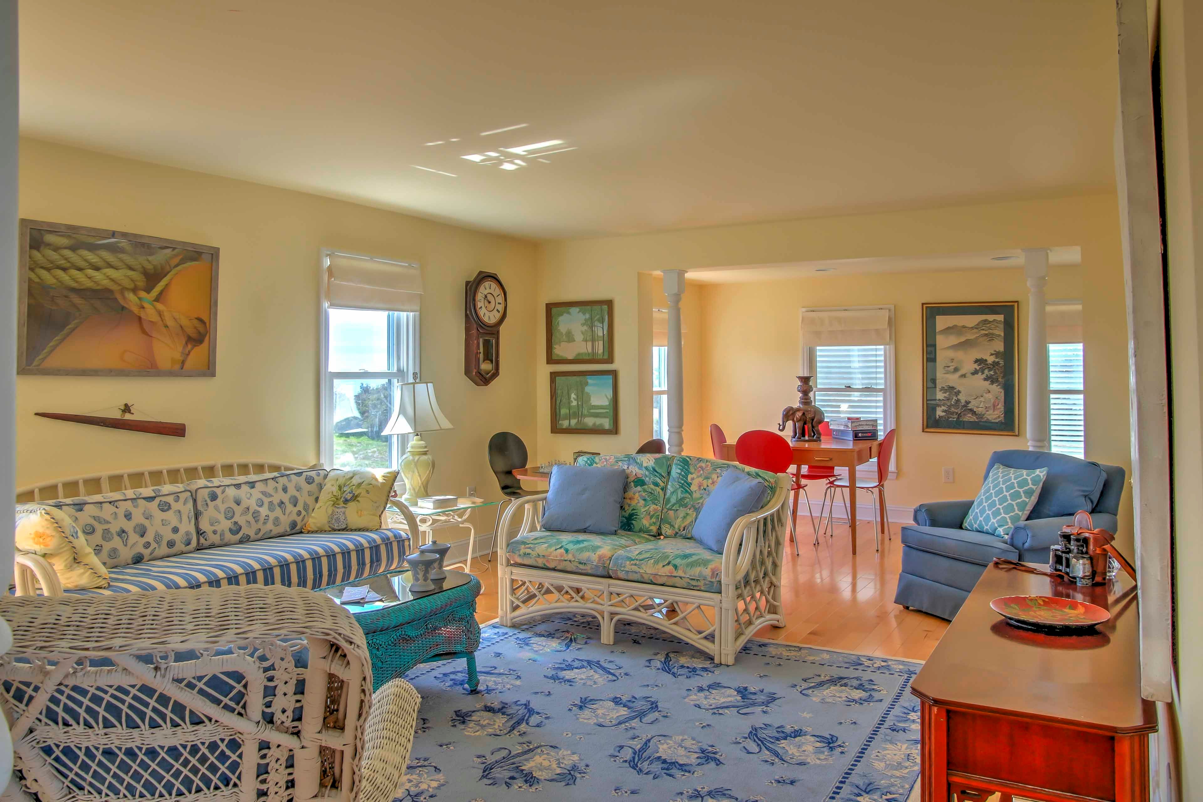 Curl up with a book on one of the comfy couches.