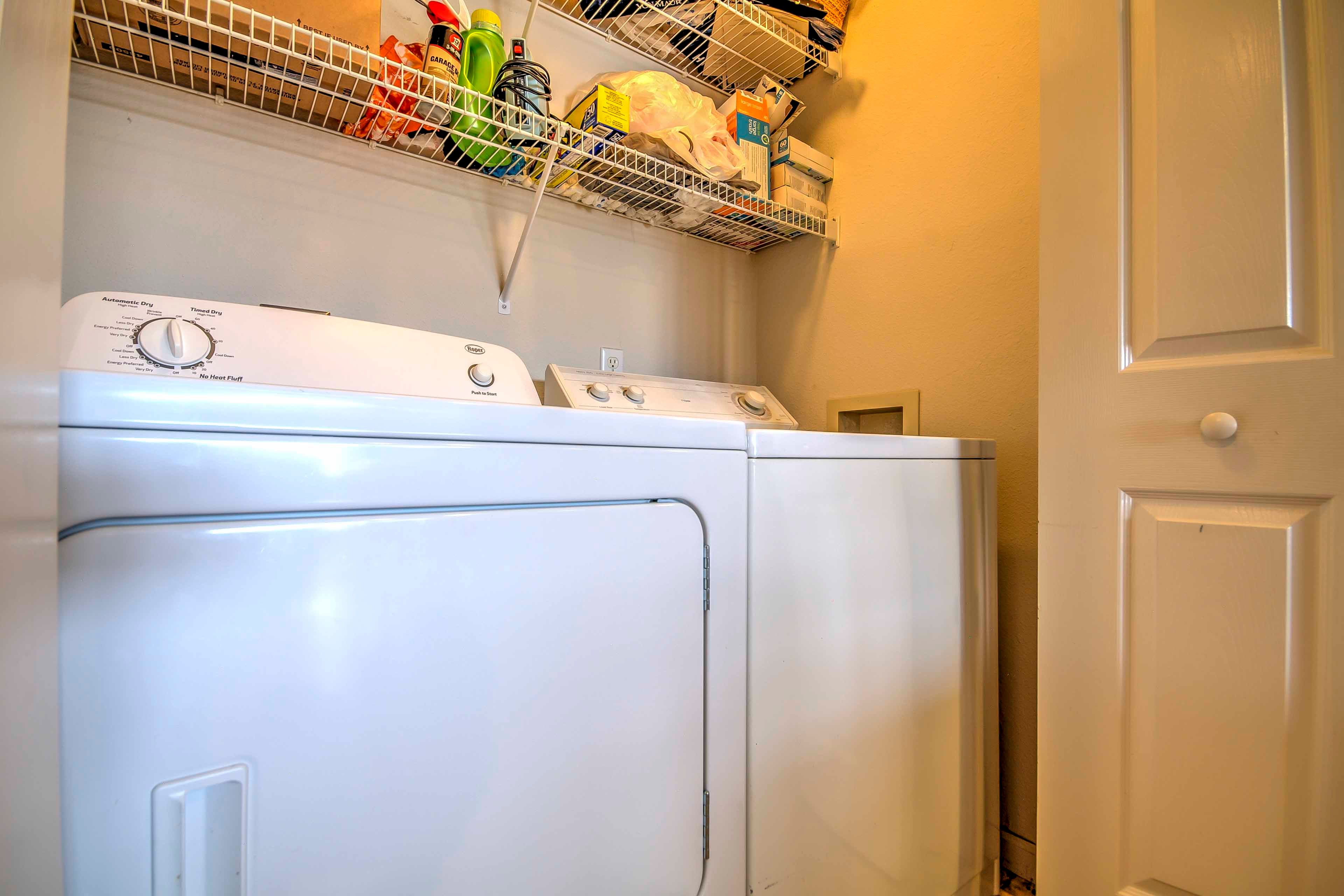Wash chlorine out of swim suits with in-unit laundry machines!