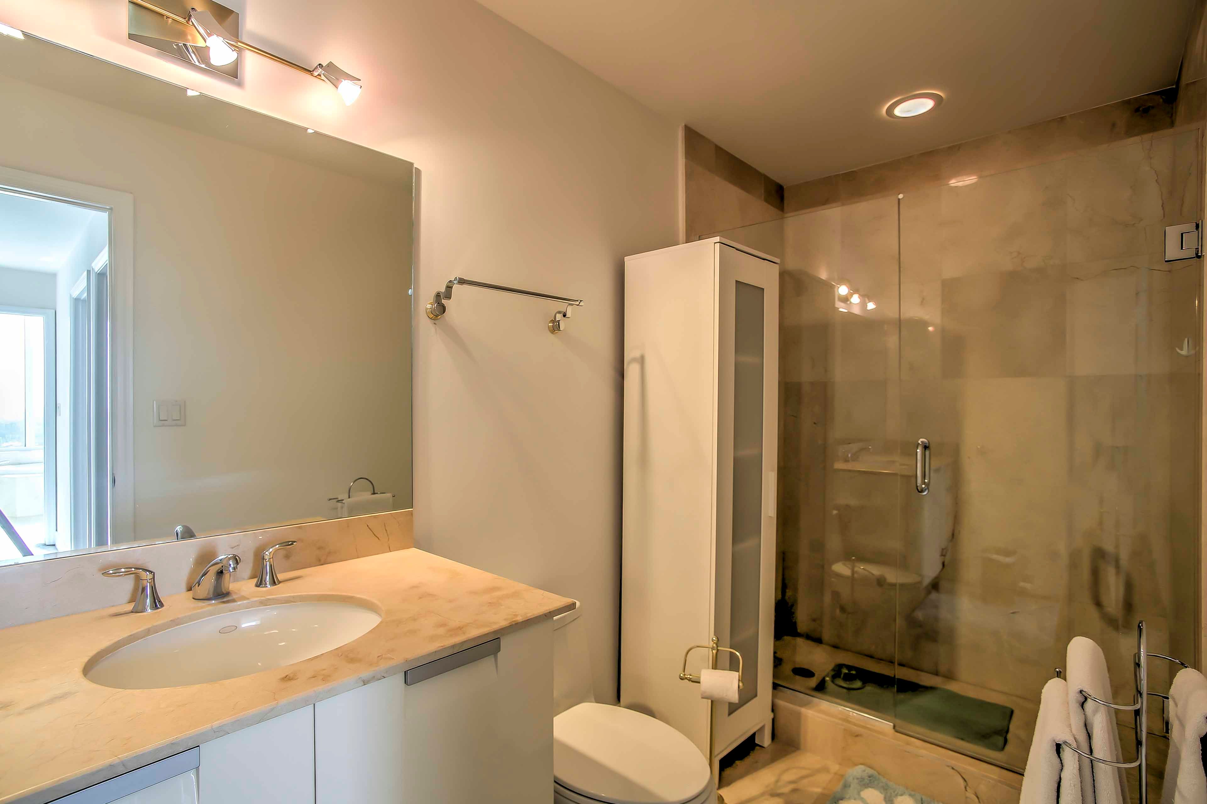 Fresh linens and towels are provided.