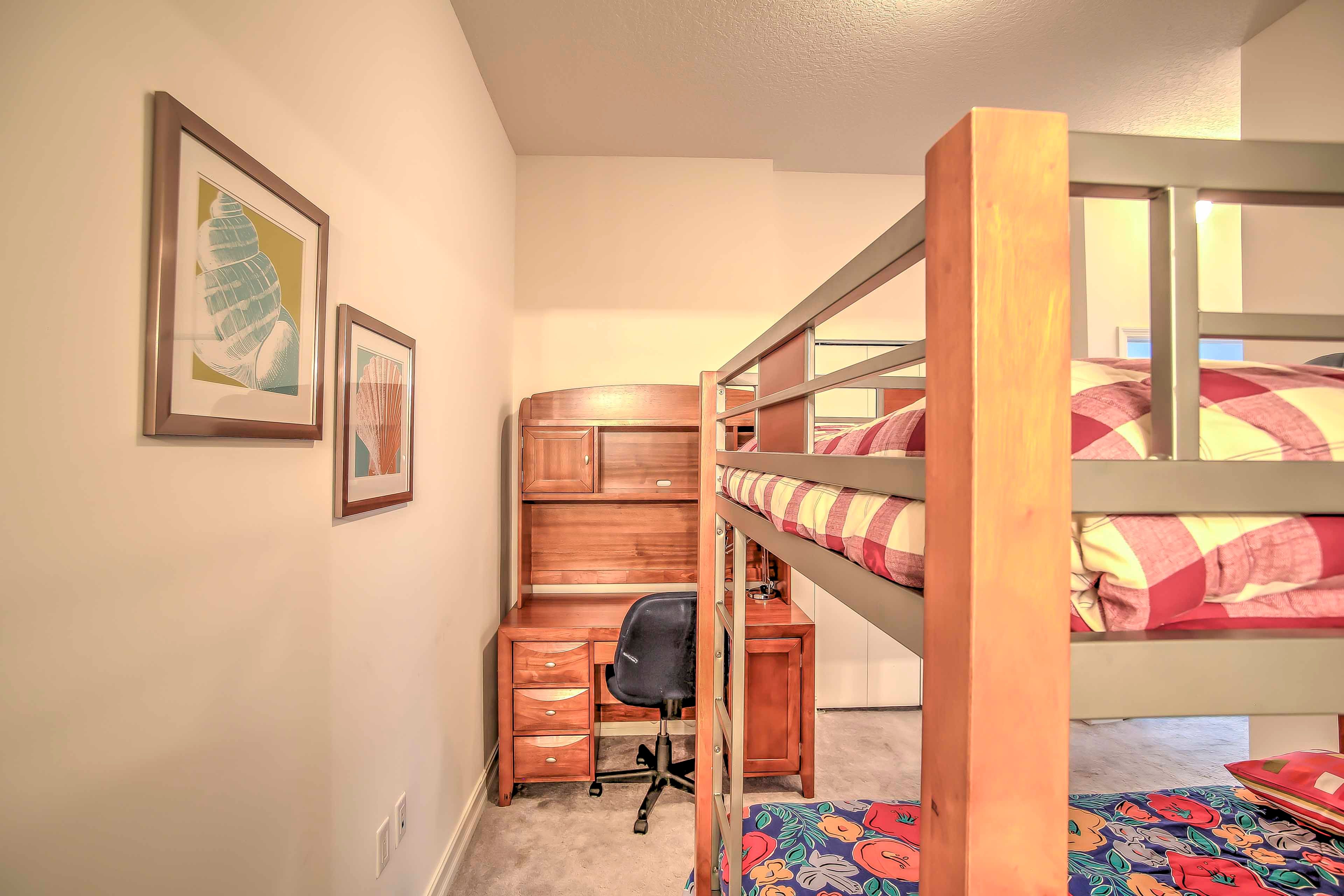 Need to catch up on work? You'll find a desk in this third bedroom.