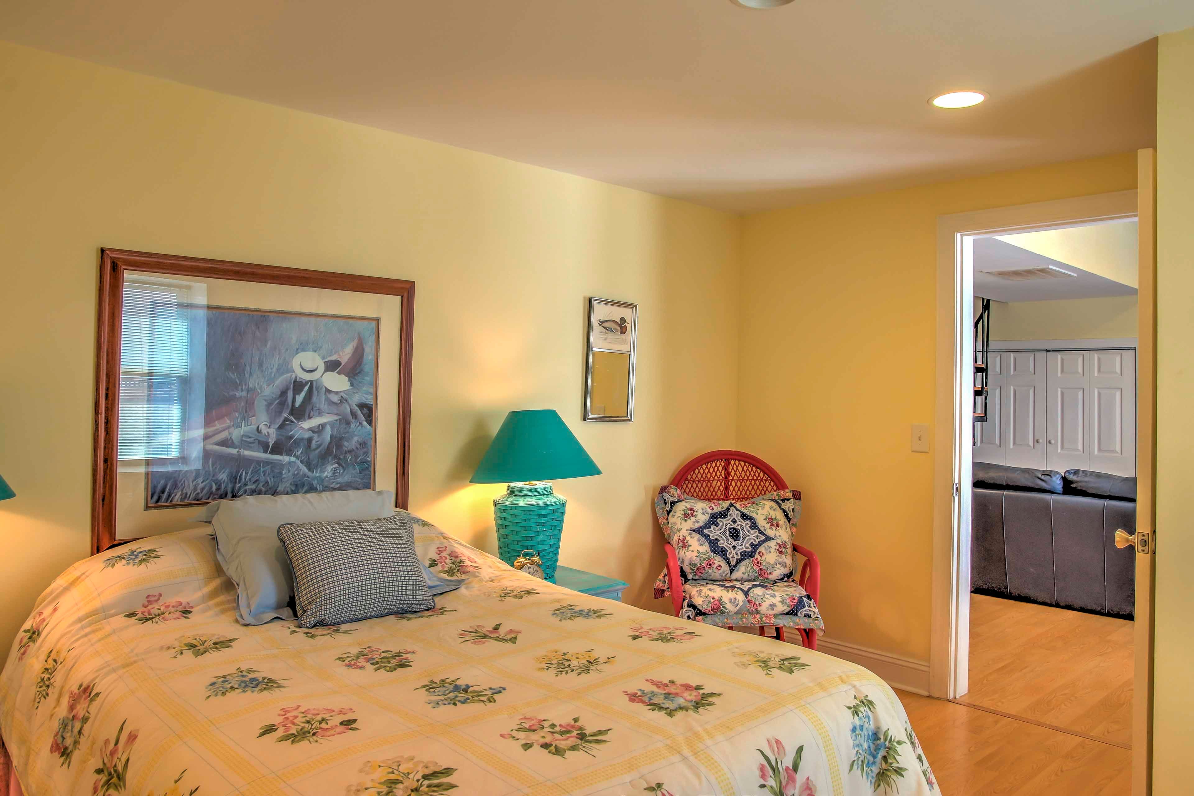 This unit features one bedroom with a full-sized bed.