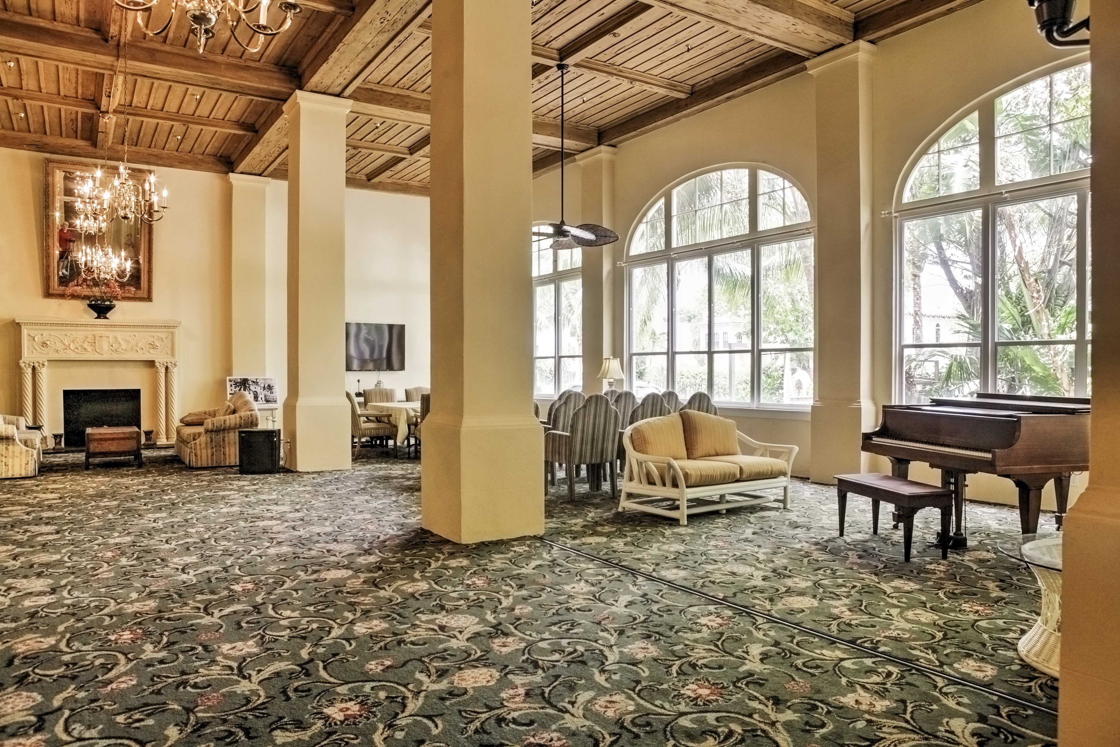 The hotel's handsome lobby space highlights this ideal Palm Beach destination!