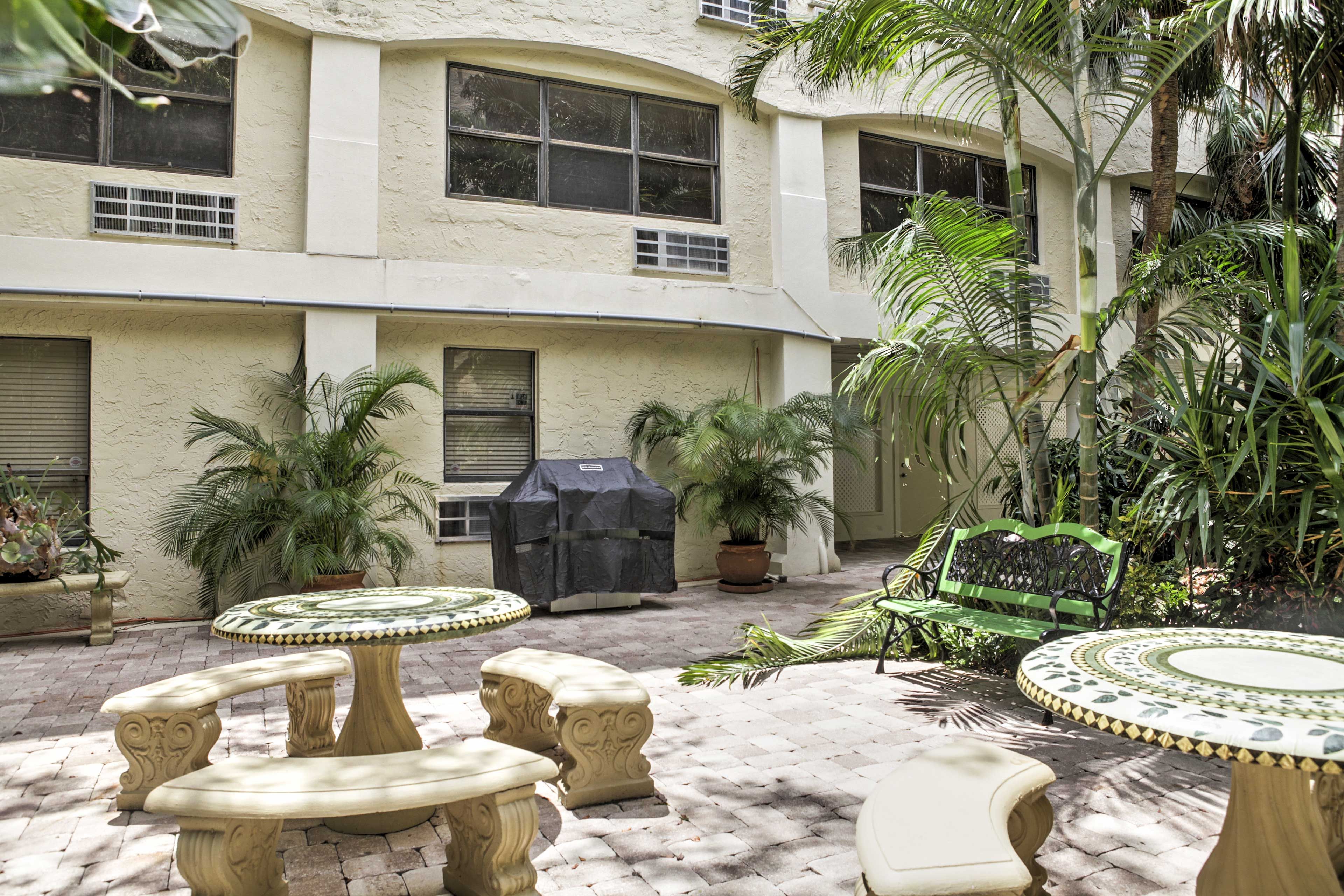 Enjoy a fresh seafood barbecue on sunny afternoons using the community gas grill!
