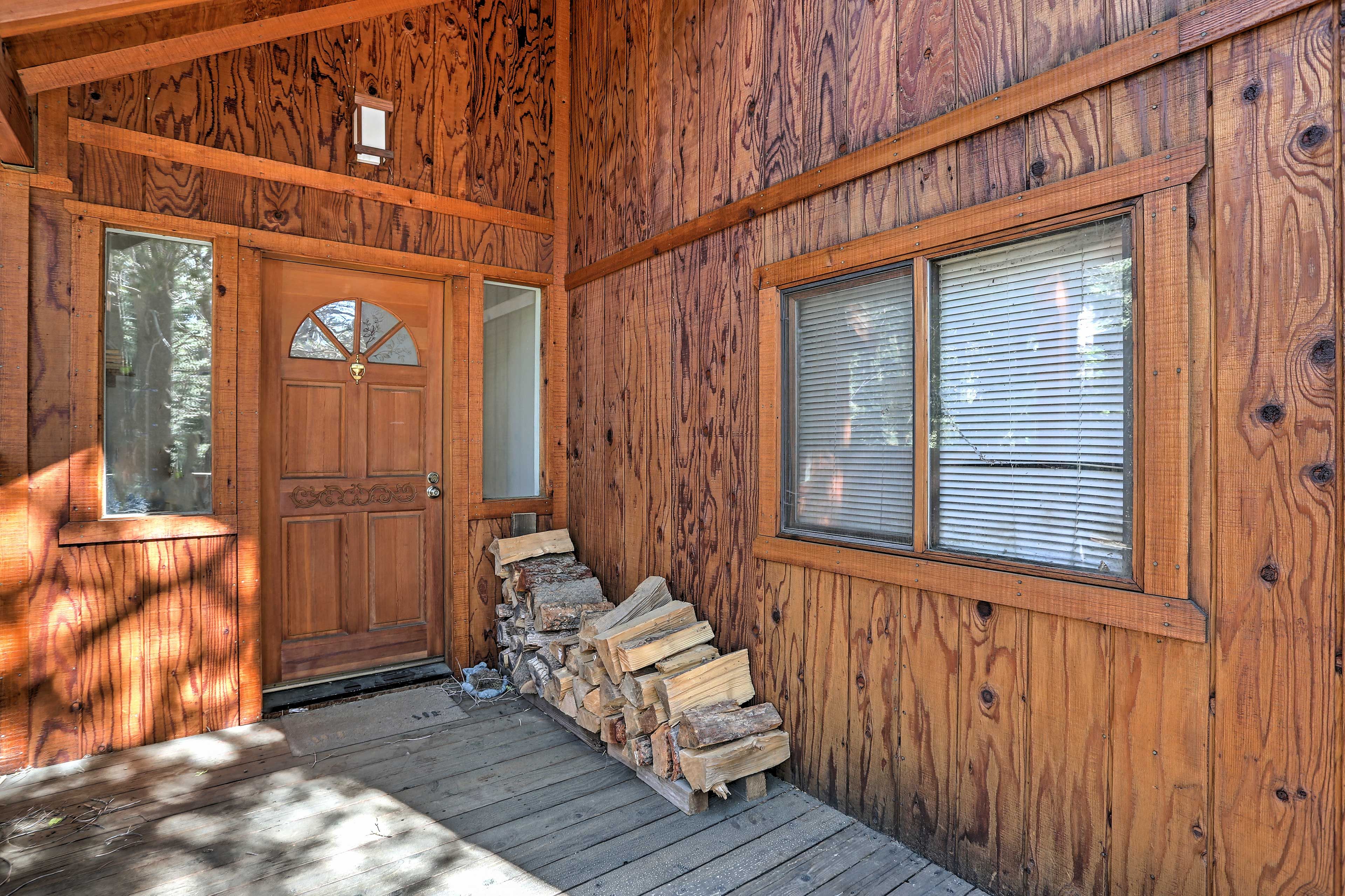Wooden walls and doors welcome you to the mountains!