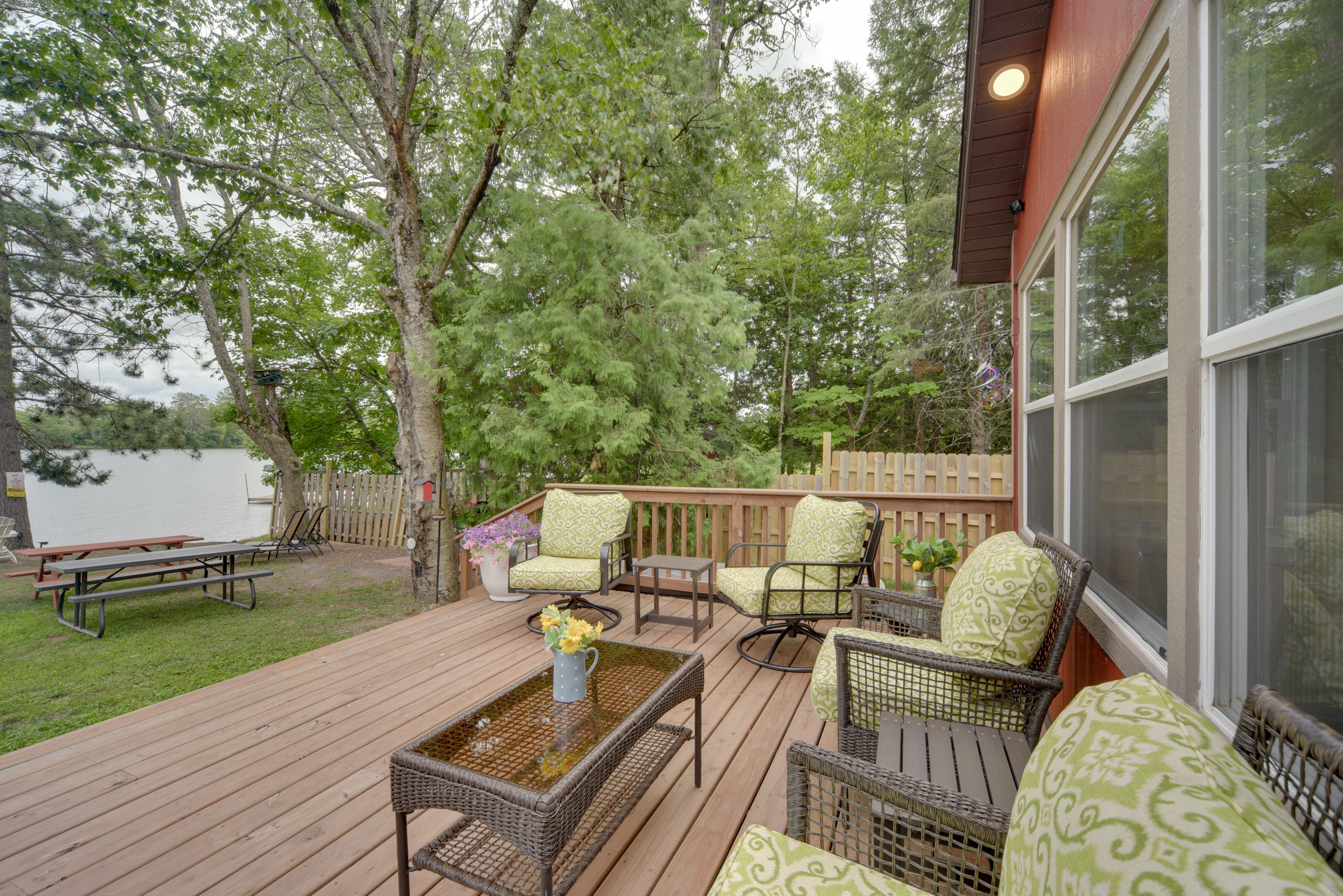 Furnished Deck | Outdoor Dining | Lake Views | Spacious Yard