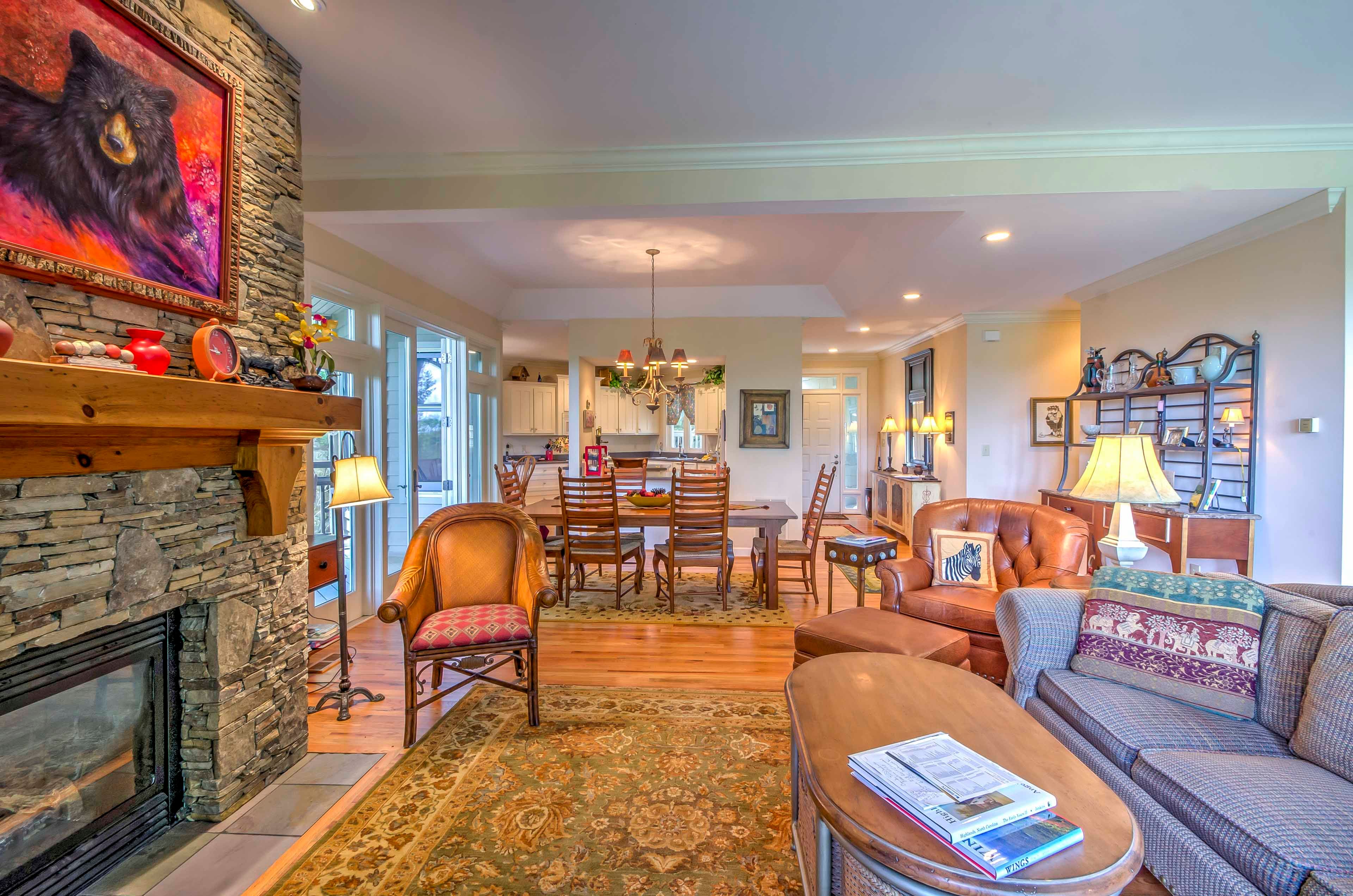 Curl up on the couch next to the gas fireplace while watching your favorite shows on the cable TV.