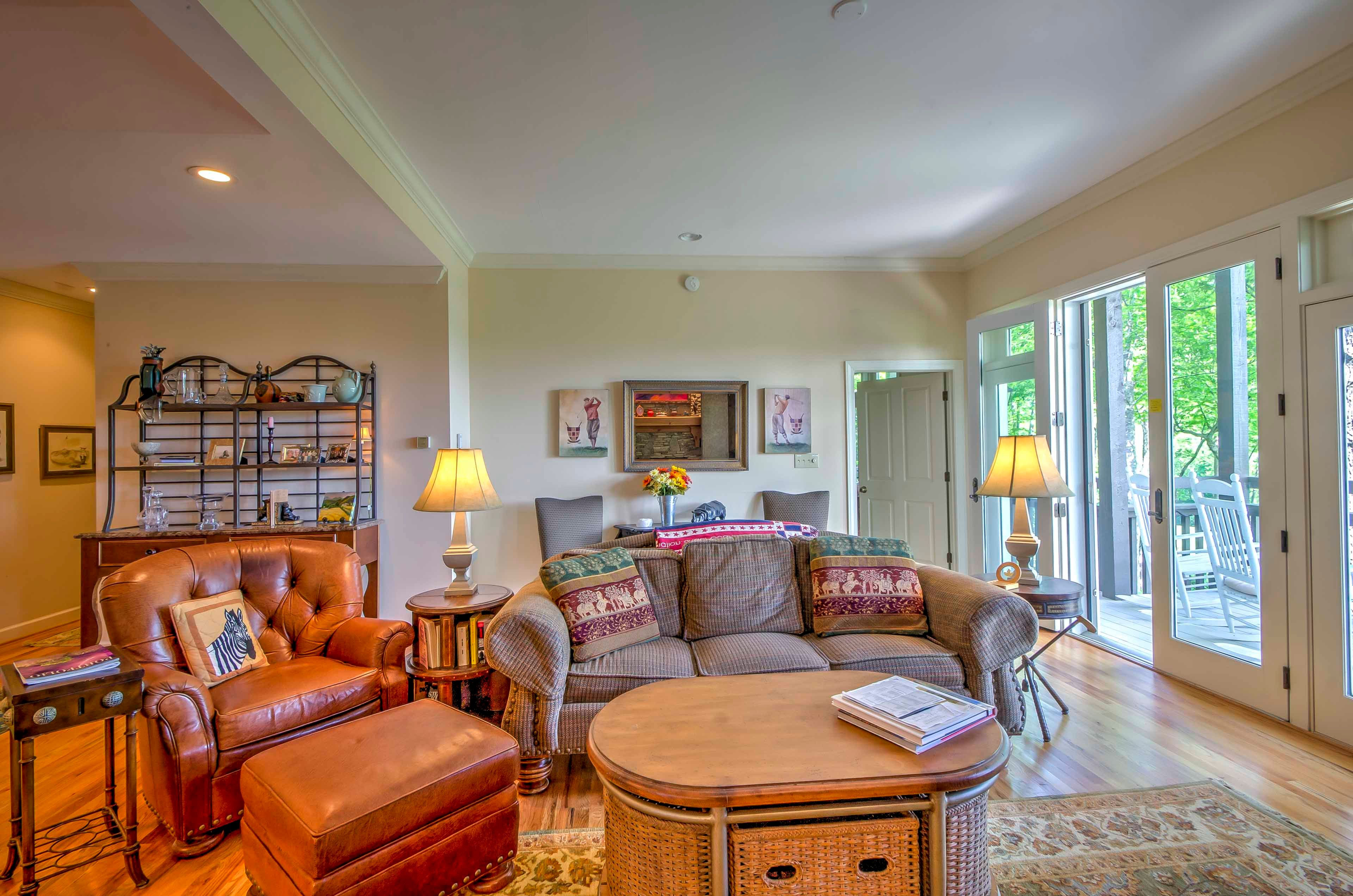 Curl up on the plush sofas.