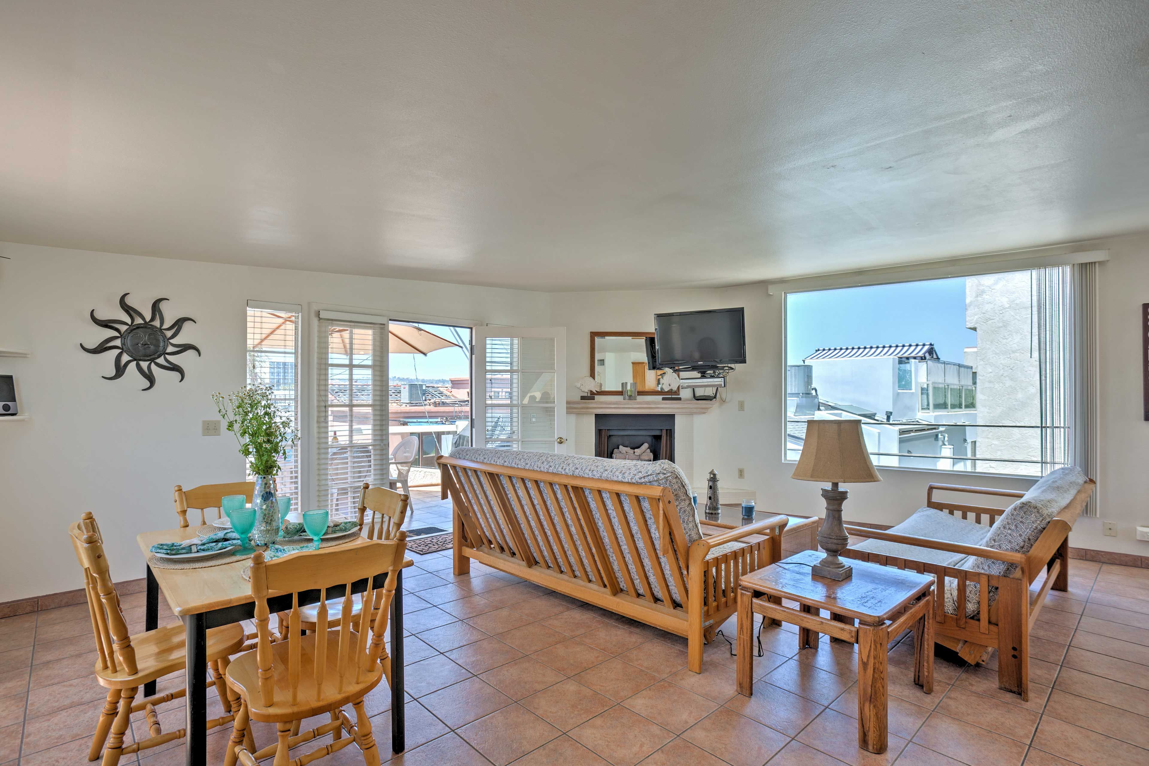 Open french doors to let the warm, ocean breeze flow throughout this home.