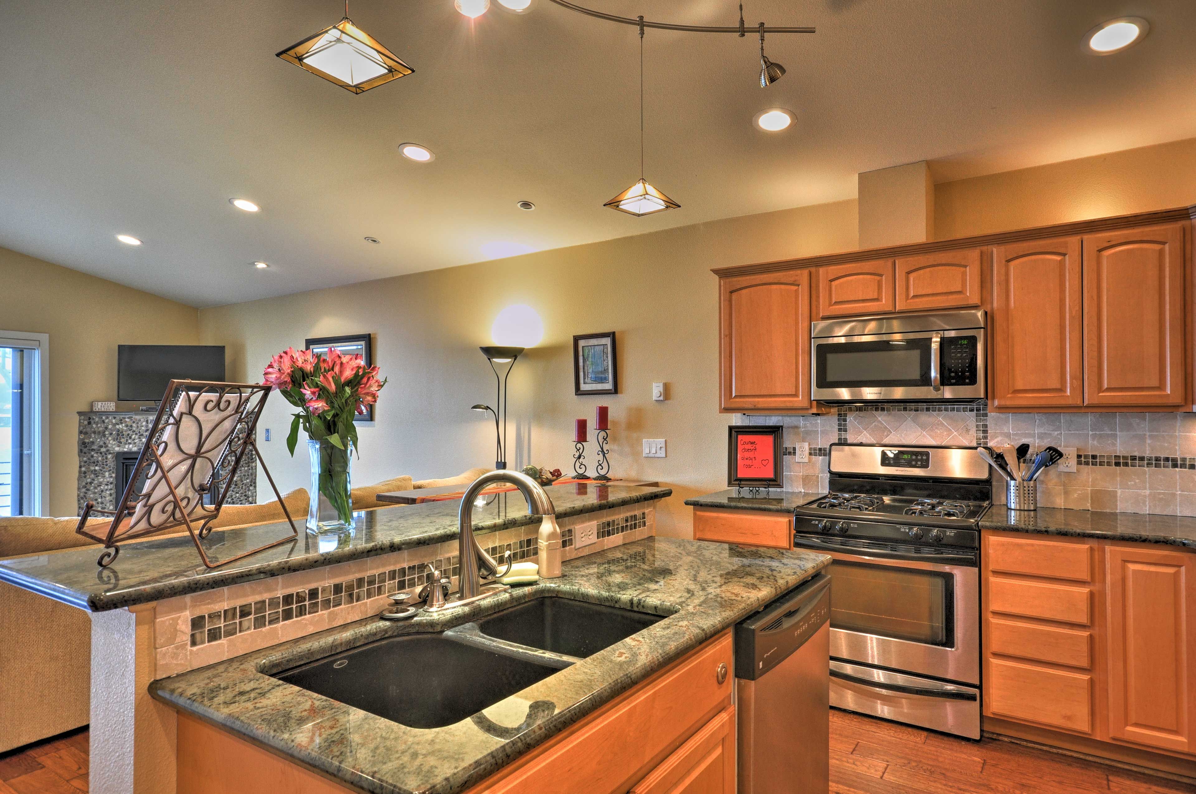 You'll have ample counter space for meal prep.