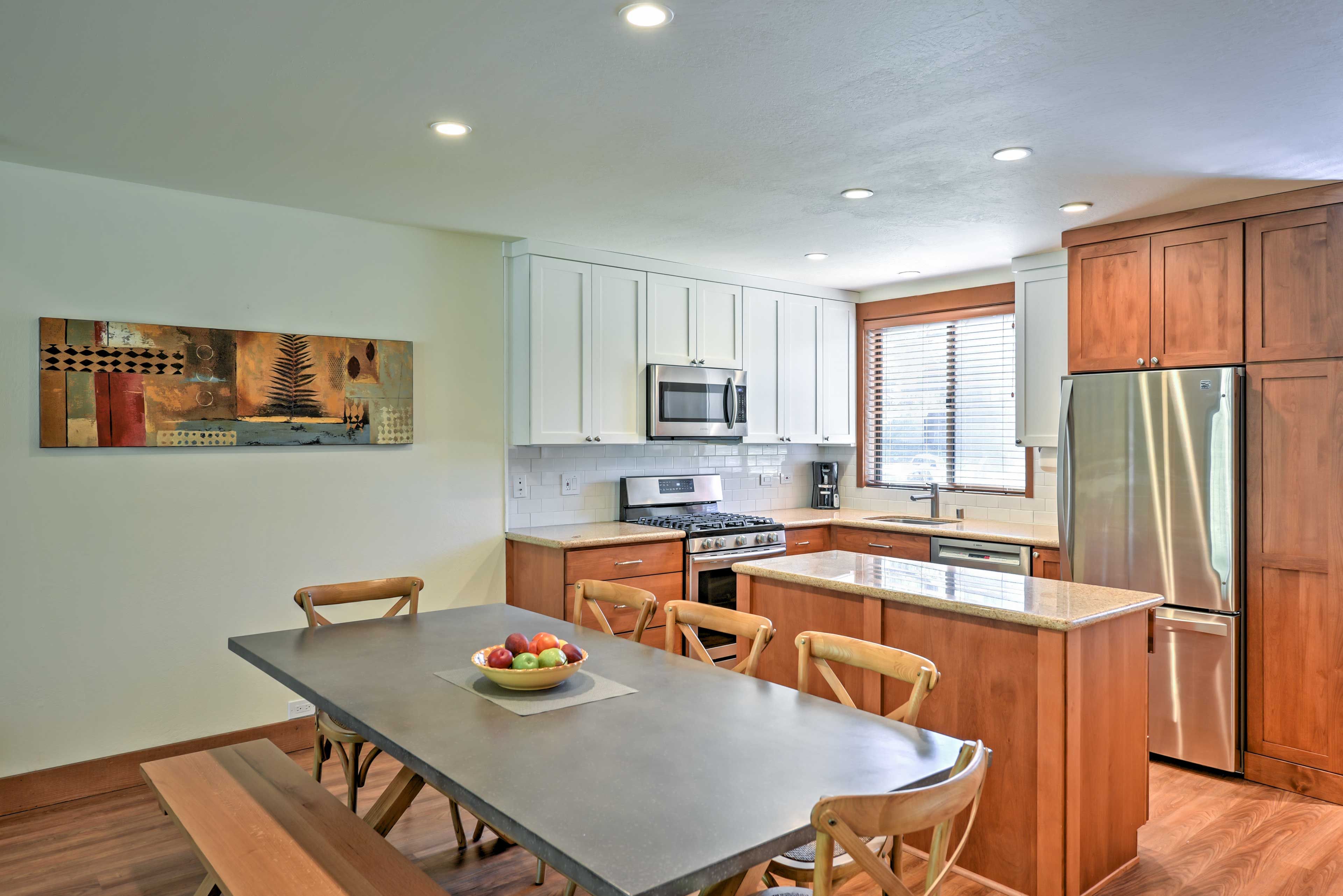 Prepare a home-cooked meal in this fully equipped kitchen.