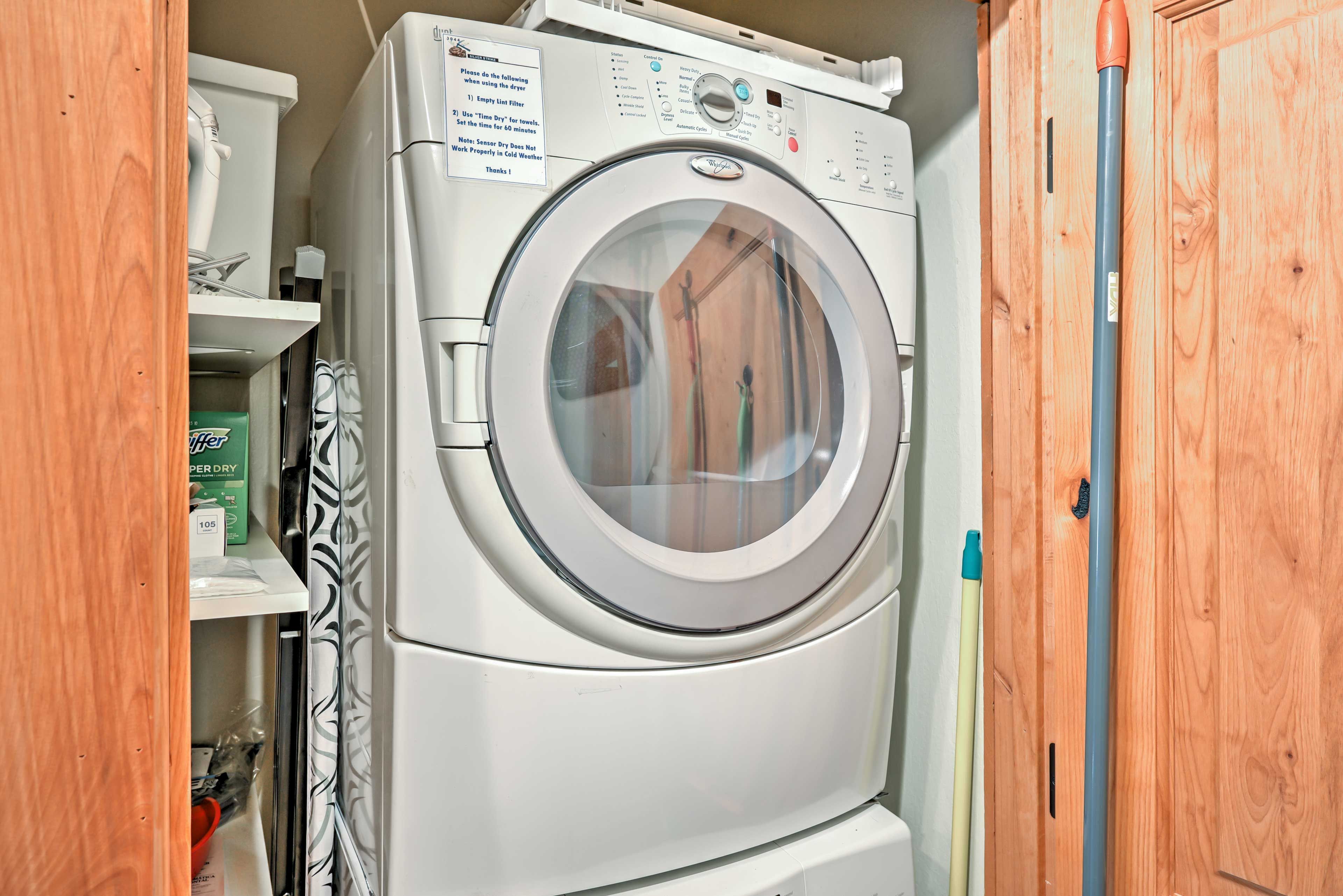 Keep your clothes fresh during your stay with these in-unit laundry machines.