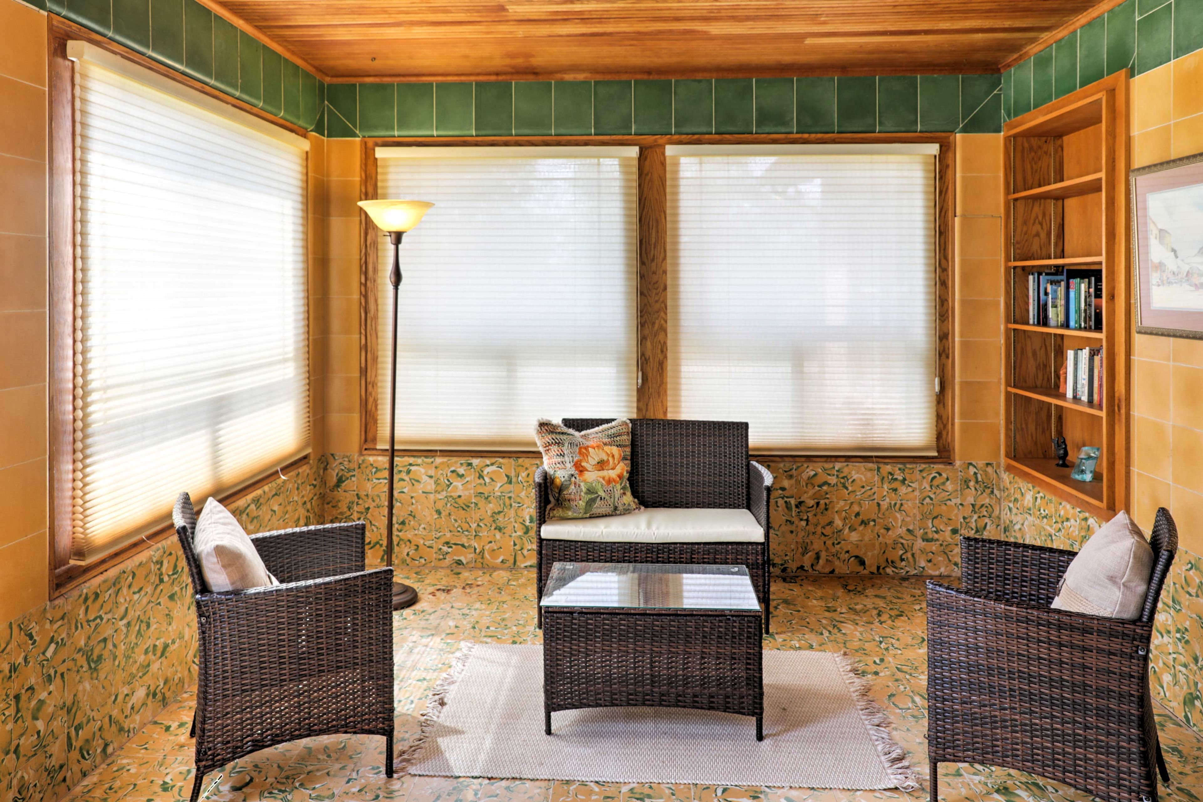 Open the blinds to flood the room with natural light.