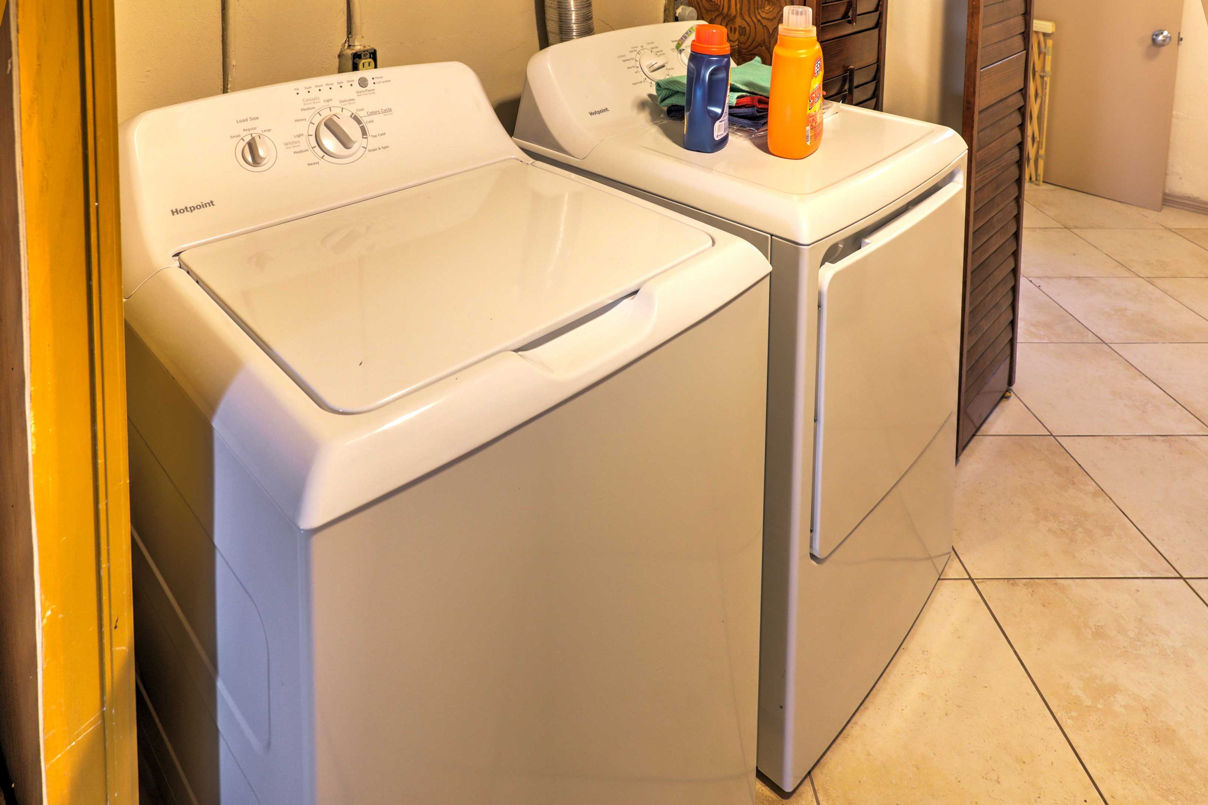 Laundry machines are provided for your convenience.