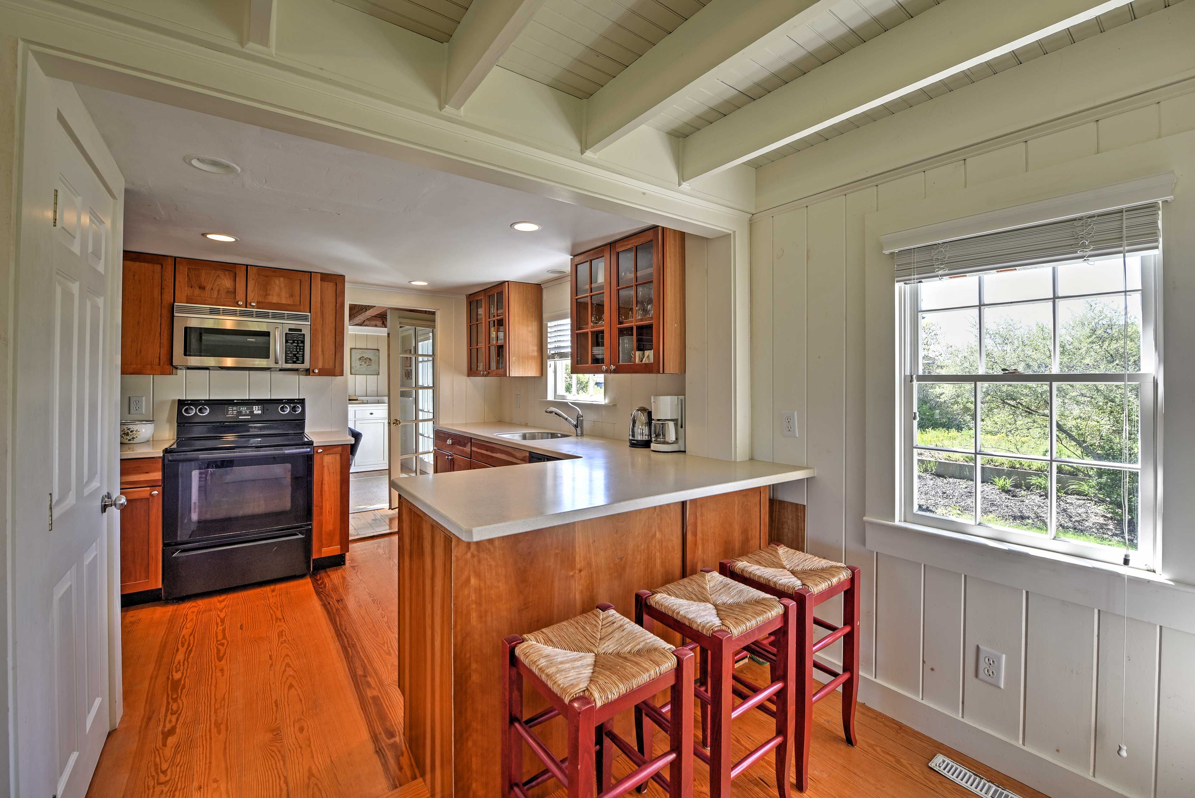 The kitchen has everything you need to prepare your favorite meals.