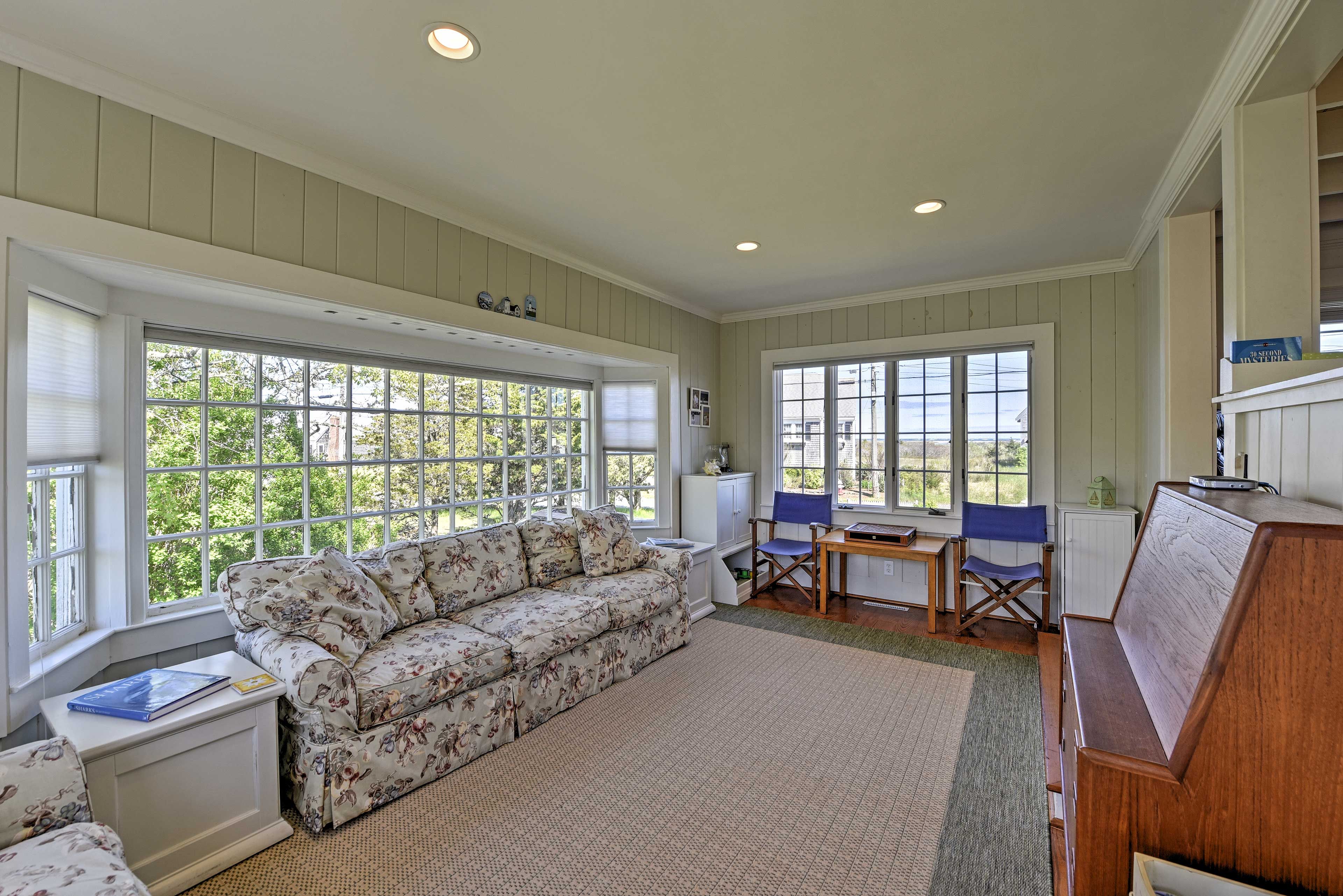 The sunroom is the perfect spot for relaxing.