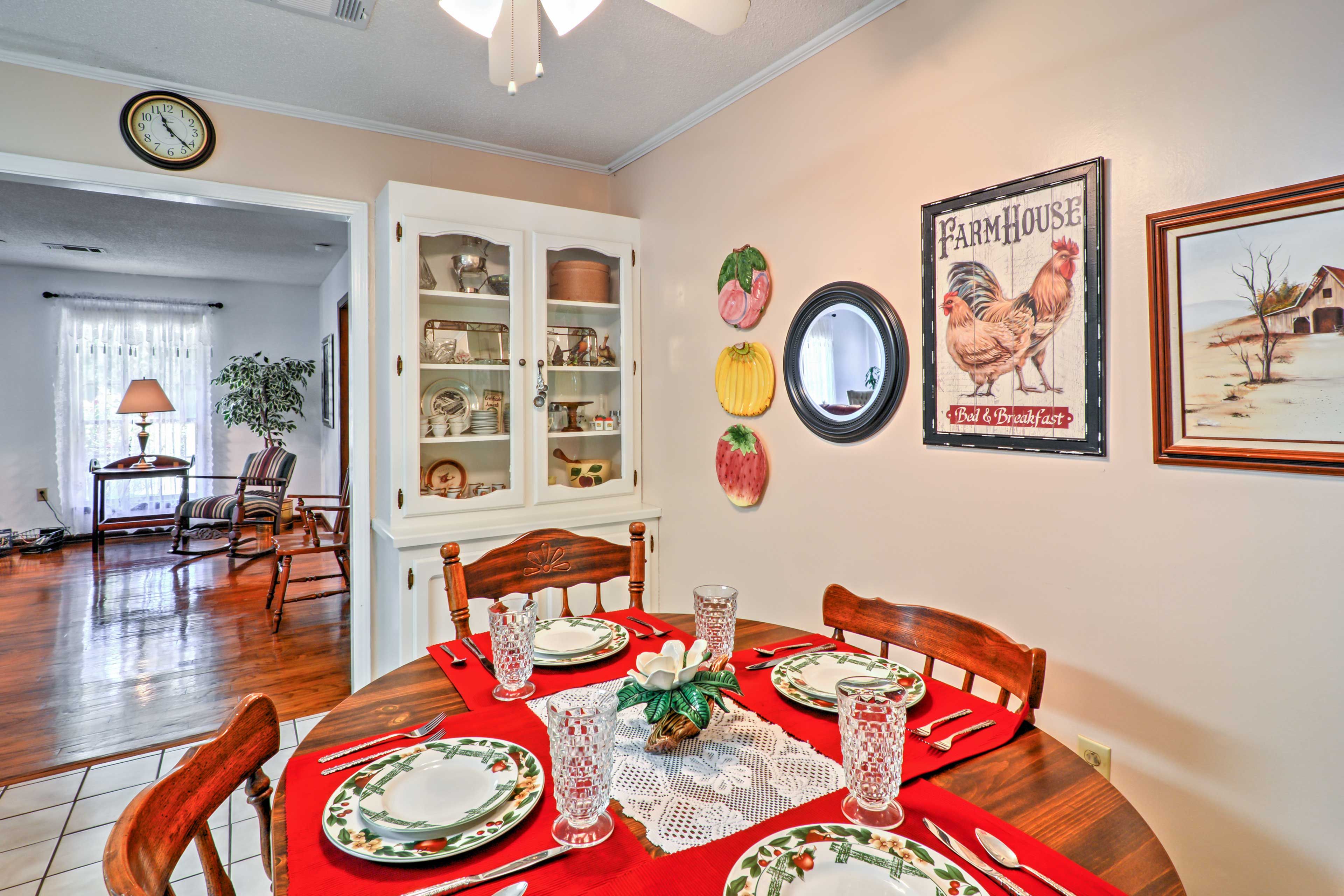 Dishware and flatware are provided!