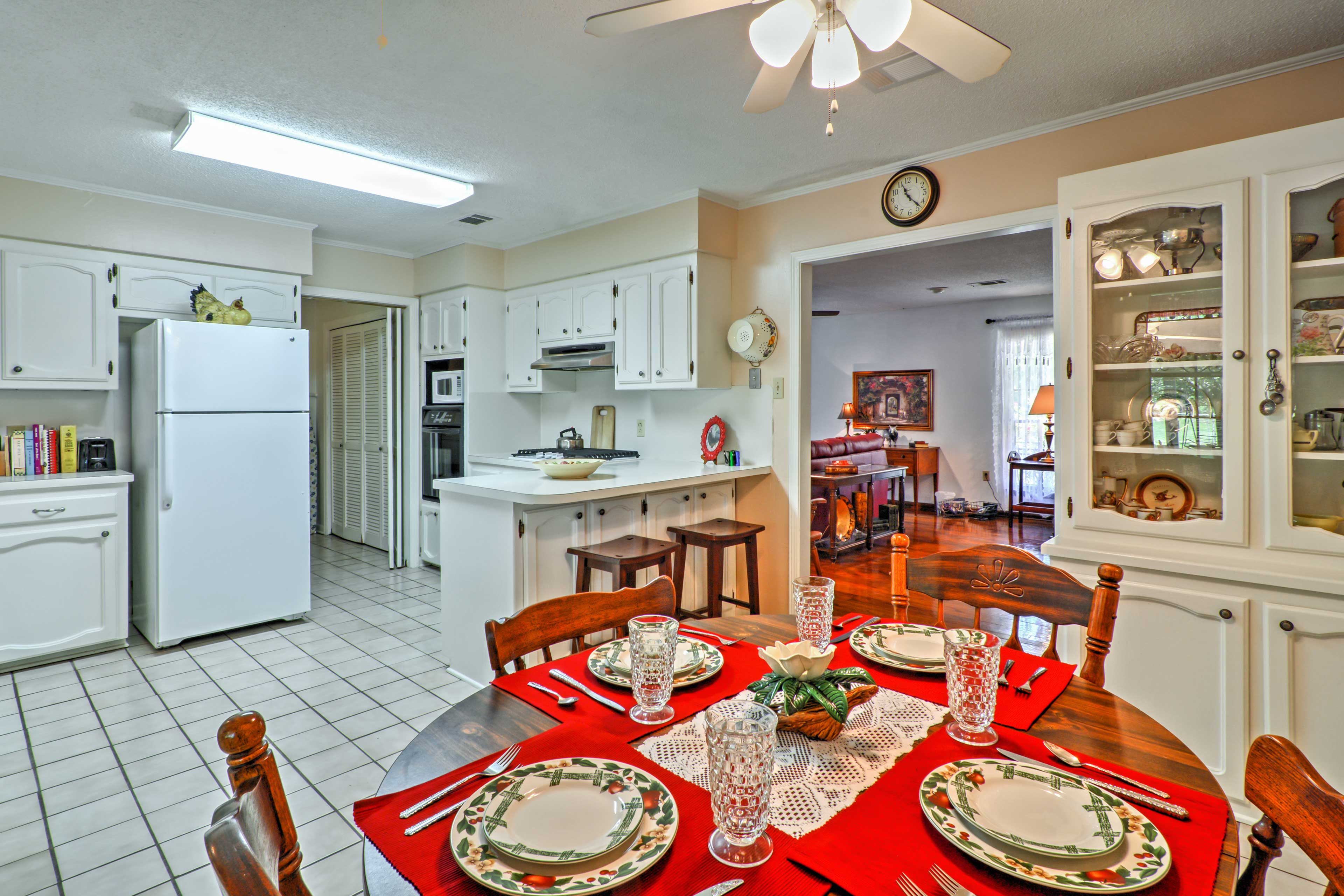 The kitchen and dining area offer an open-concept floor plan.