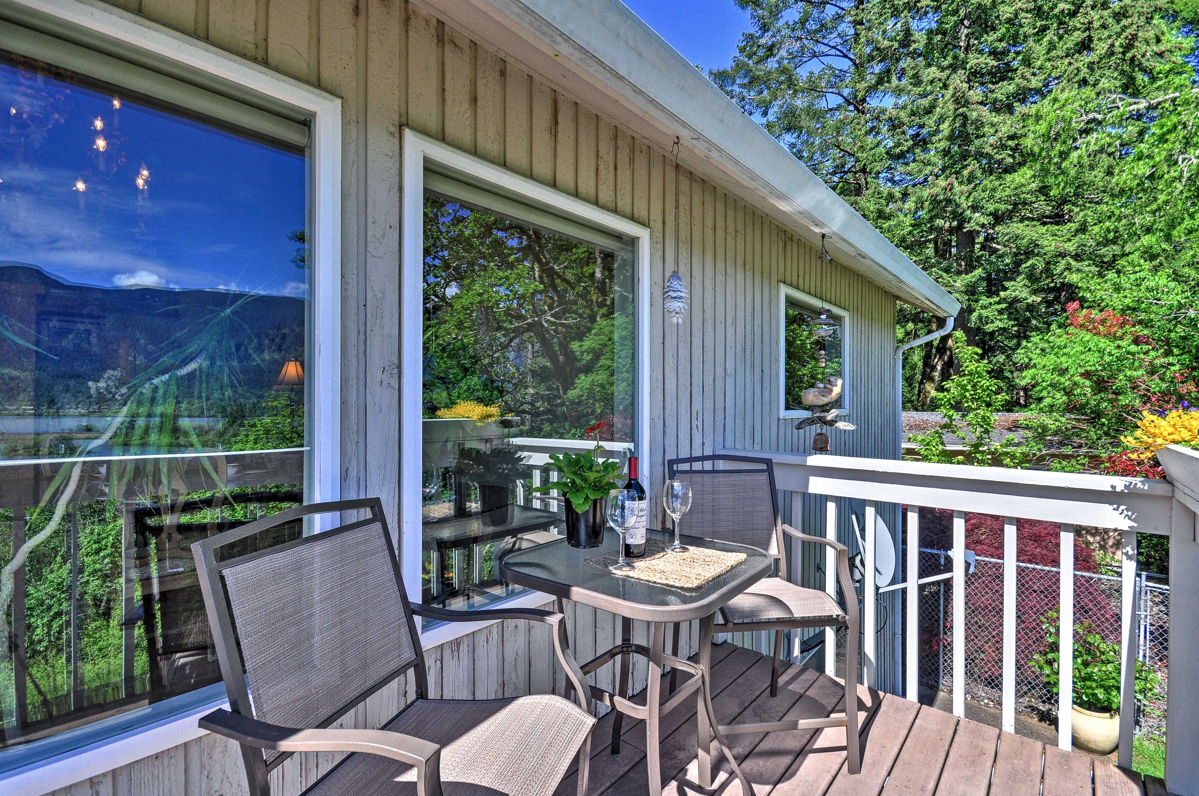 You'll have access to the deck through the first bedroom.