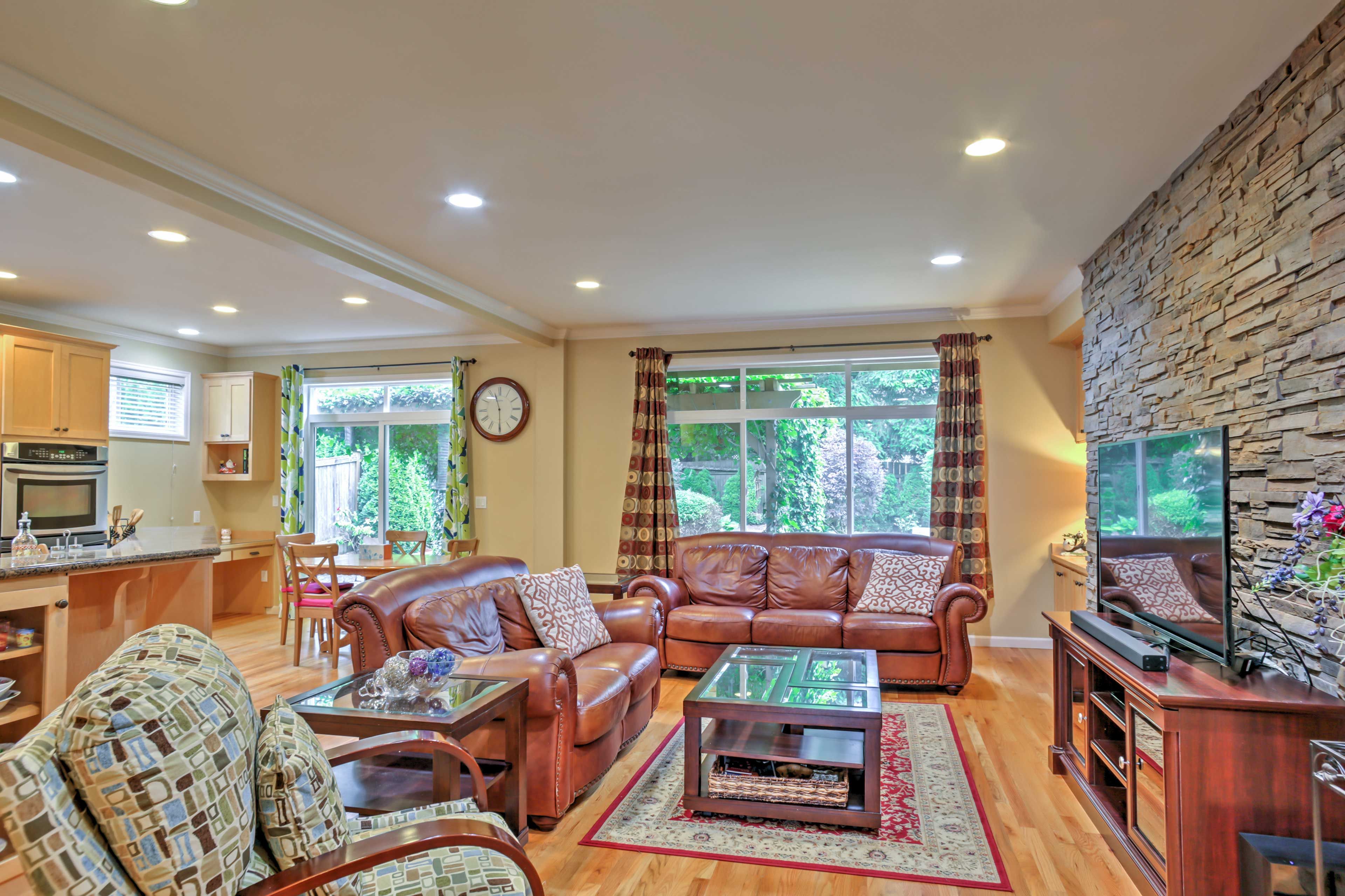 Relax and recharge in the welcoming living space, which includes a Smart TV.