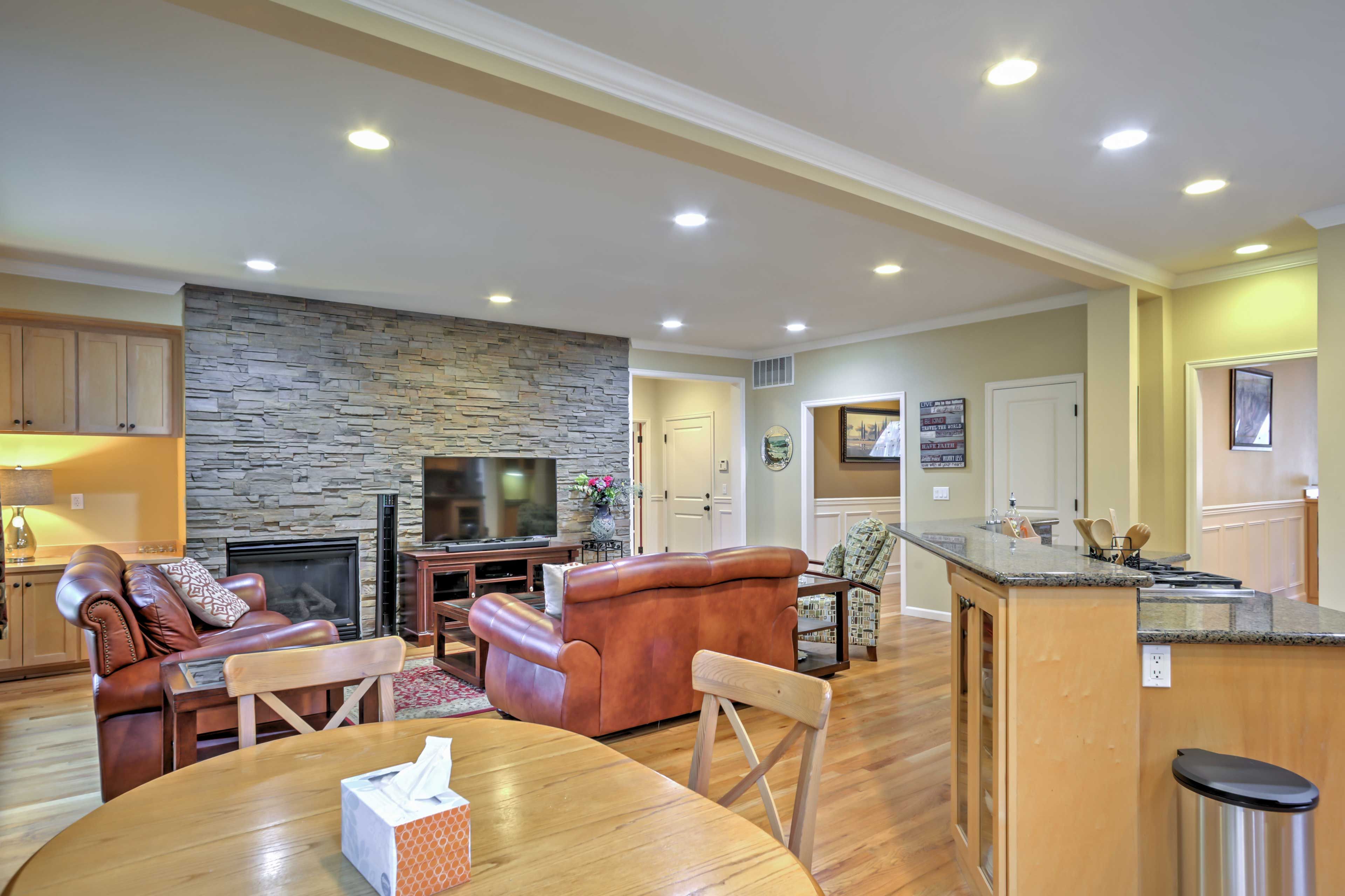 The living room offers an open-concept space.