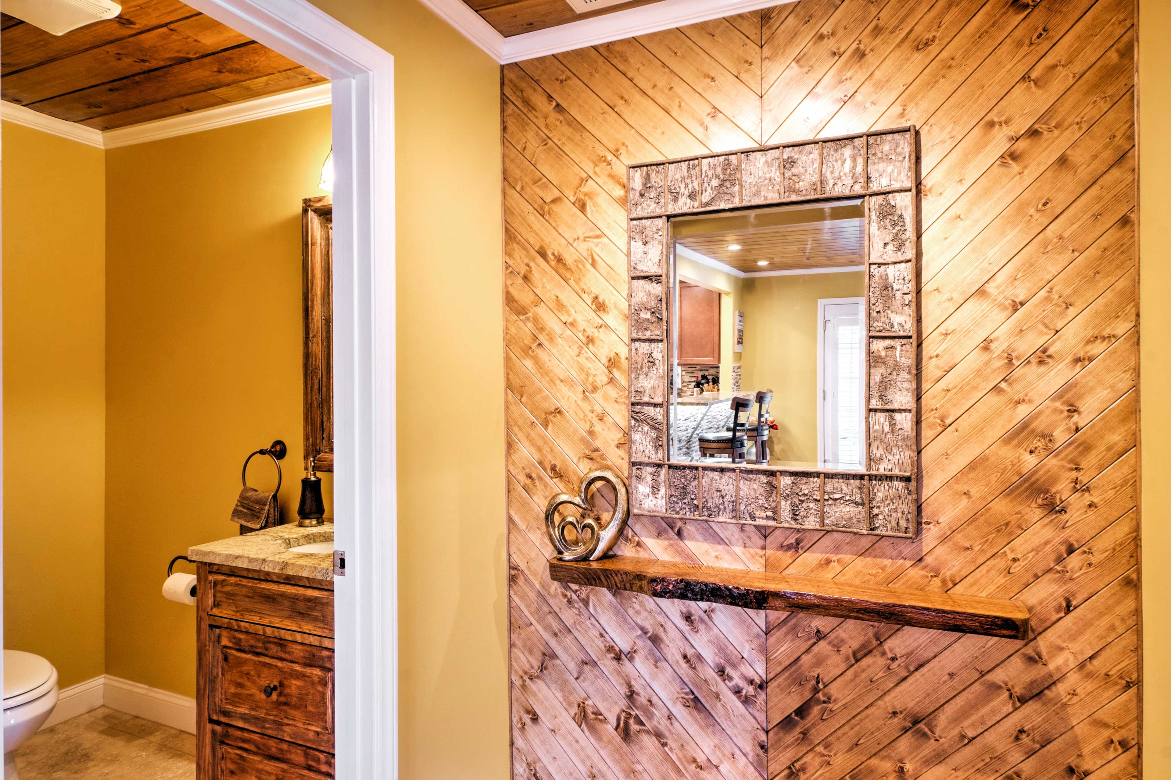 Rustic decor evokes a peaceful ambiance throughout the home.