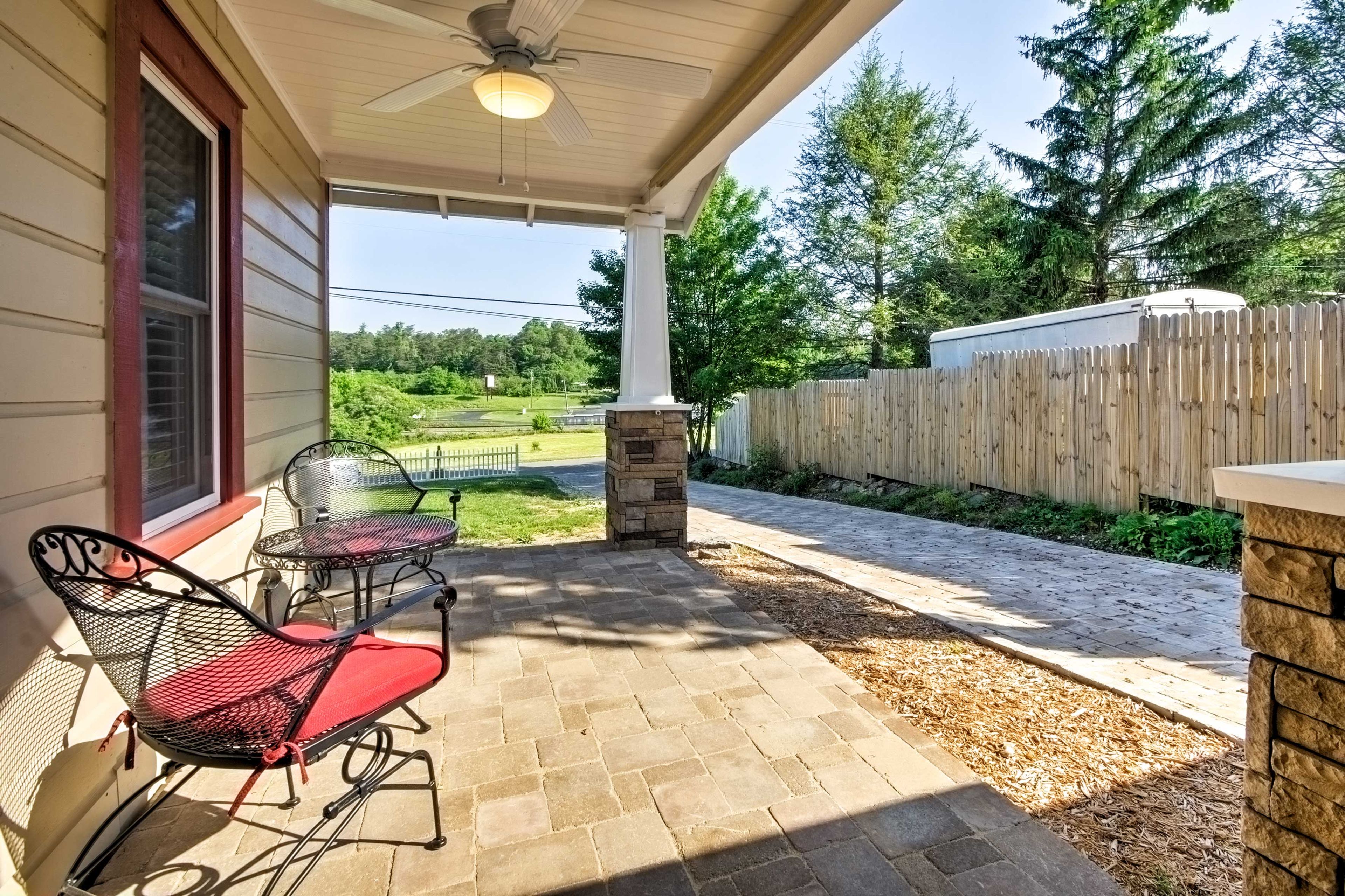 Early risers will look forward to sipping their morning coffee outside on the covered patio.