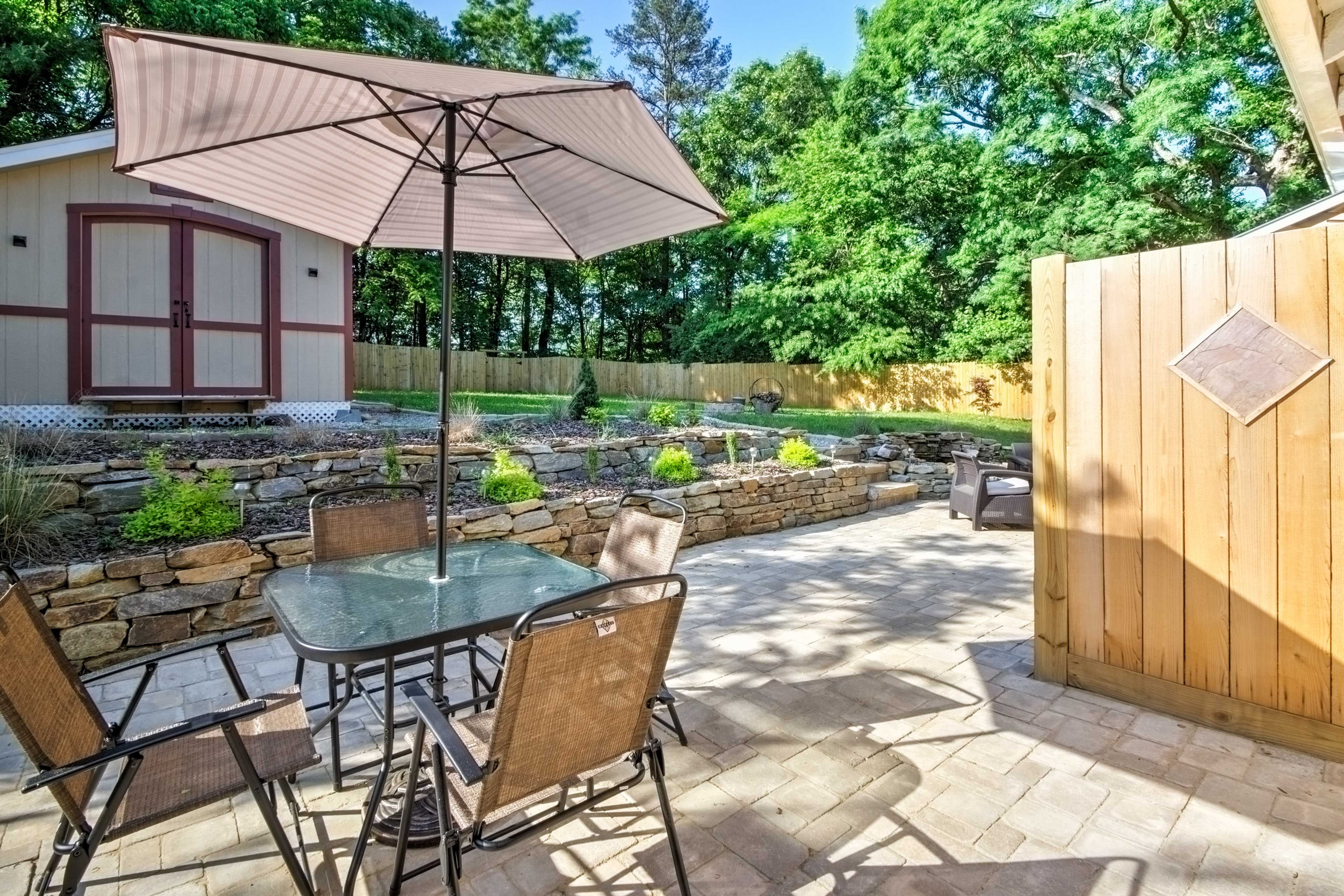 Dine al fresco in your private outdoor oasis.