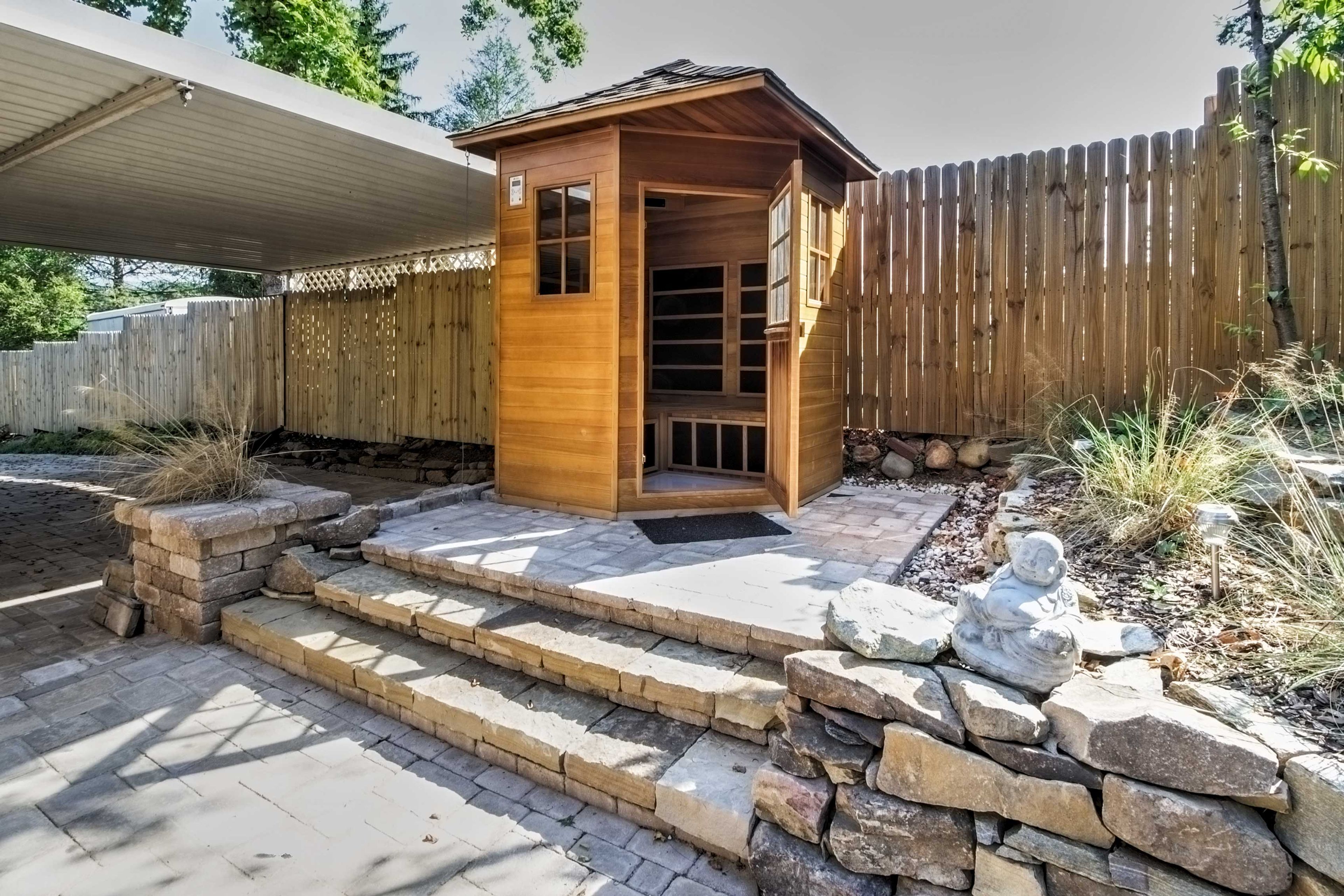 Relax and unwind in the private sauna!