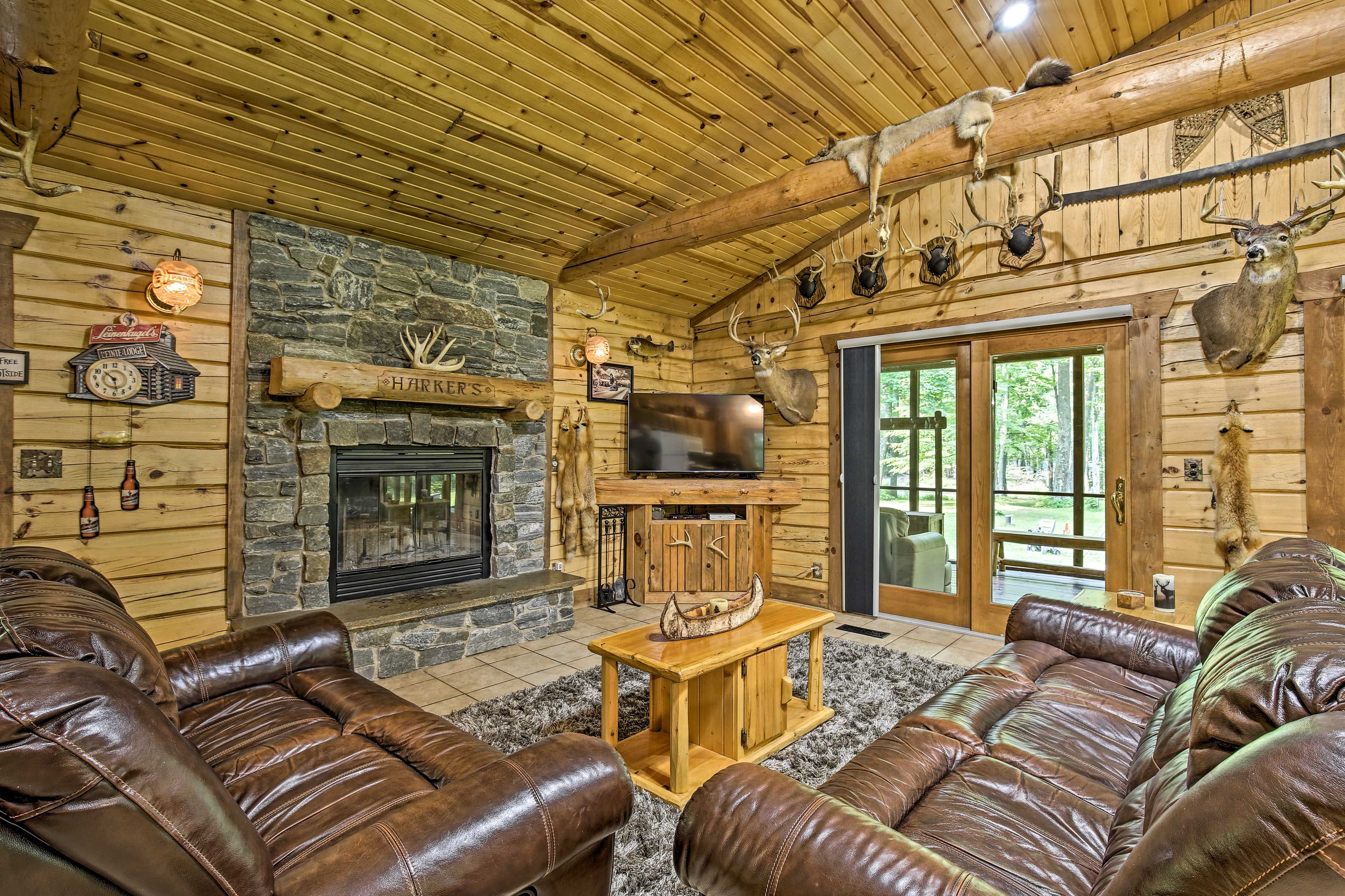 Main Living Space | Wood-Burning Fireplace