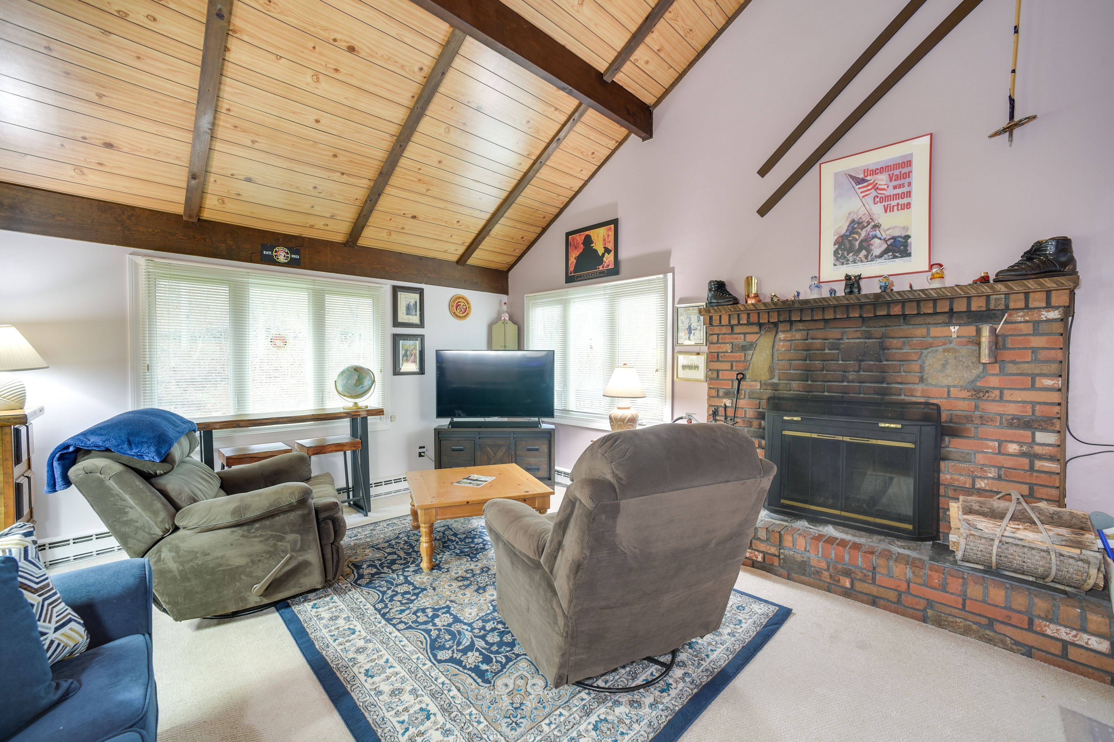 Living Room | Queen Sleeper Sofa | Wood-Burning Stove