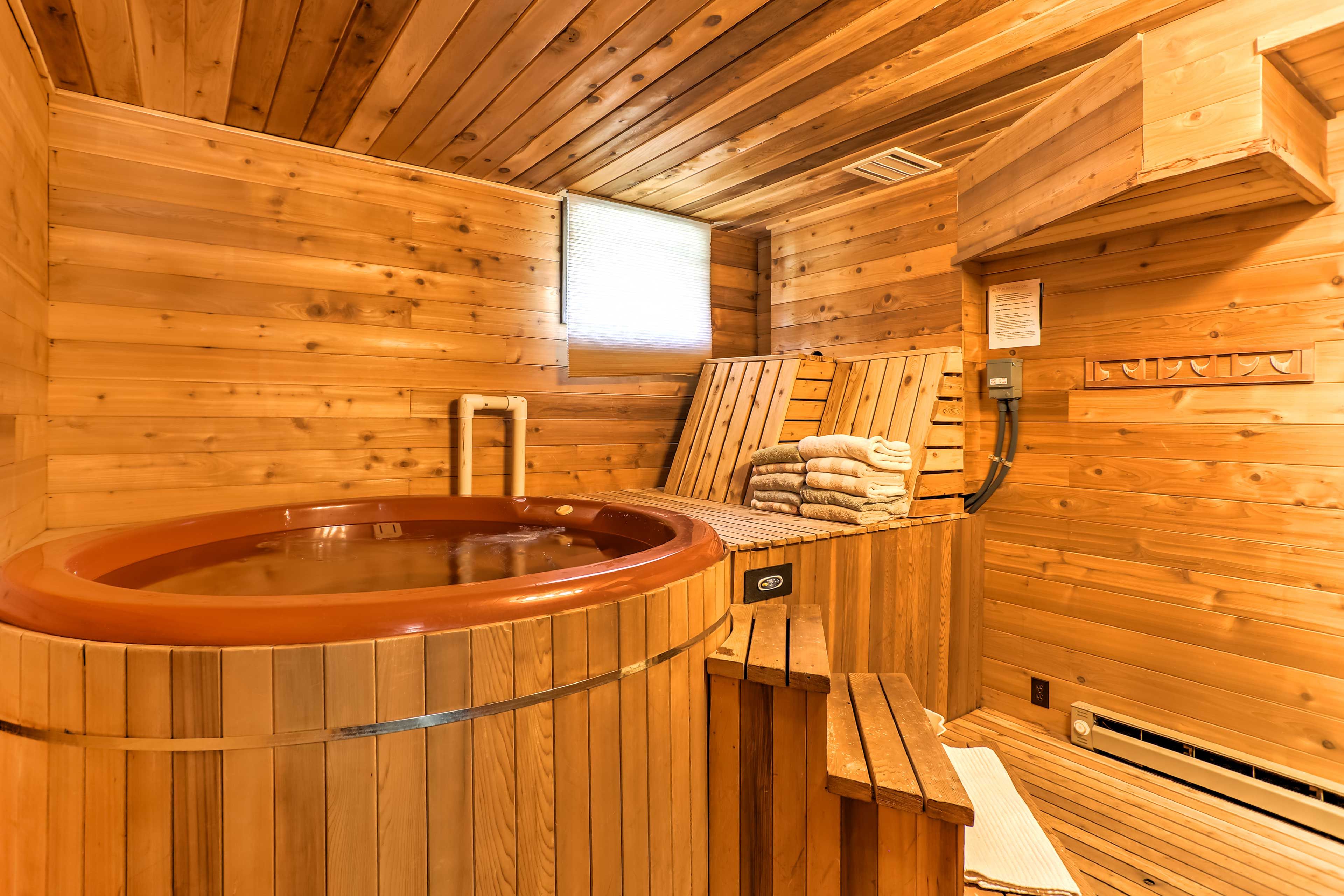 Indoor Hot Tub | Towels Provided