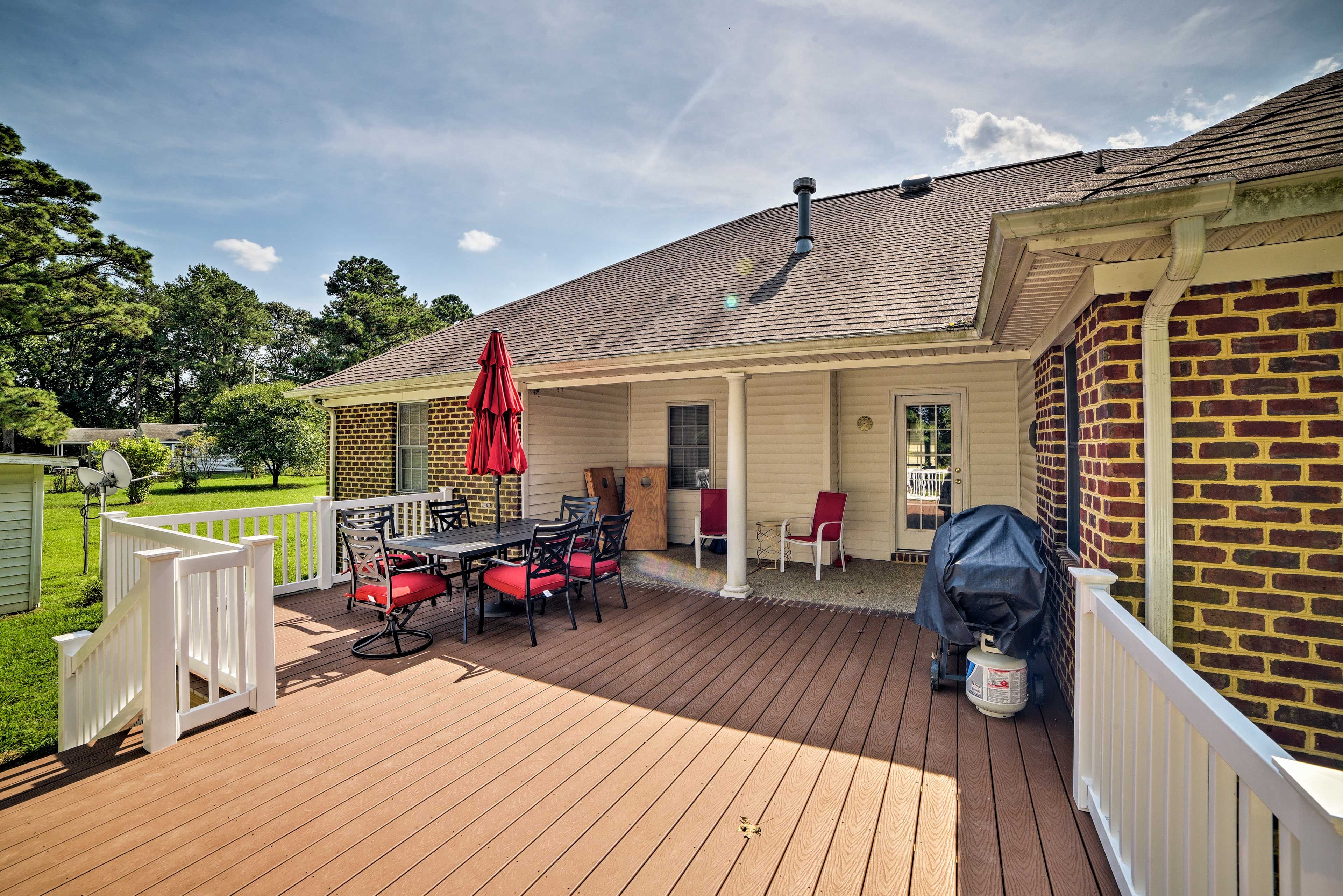 Enjoy a cookout on the newly renovated deck!