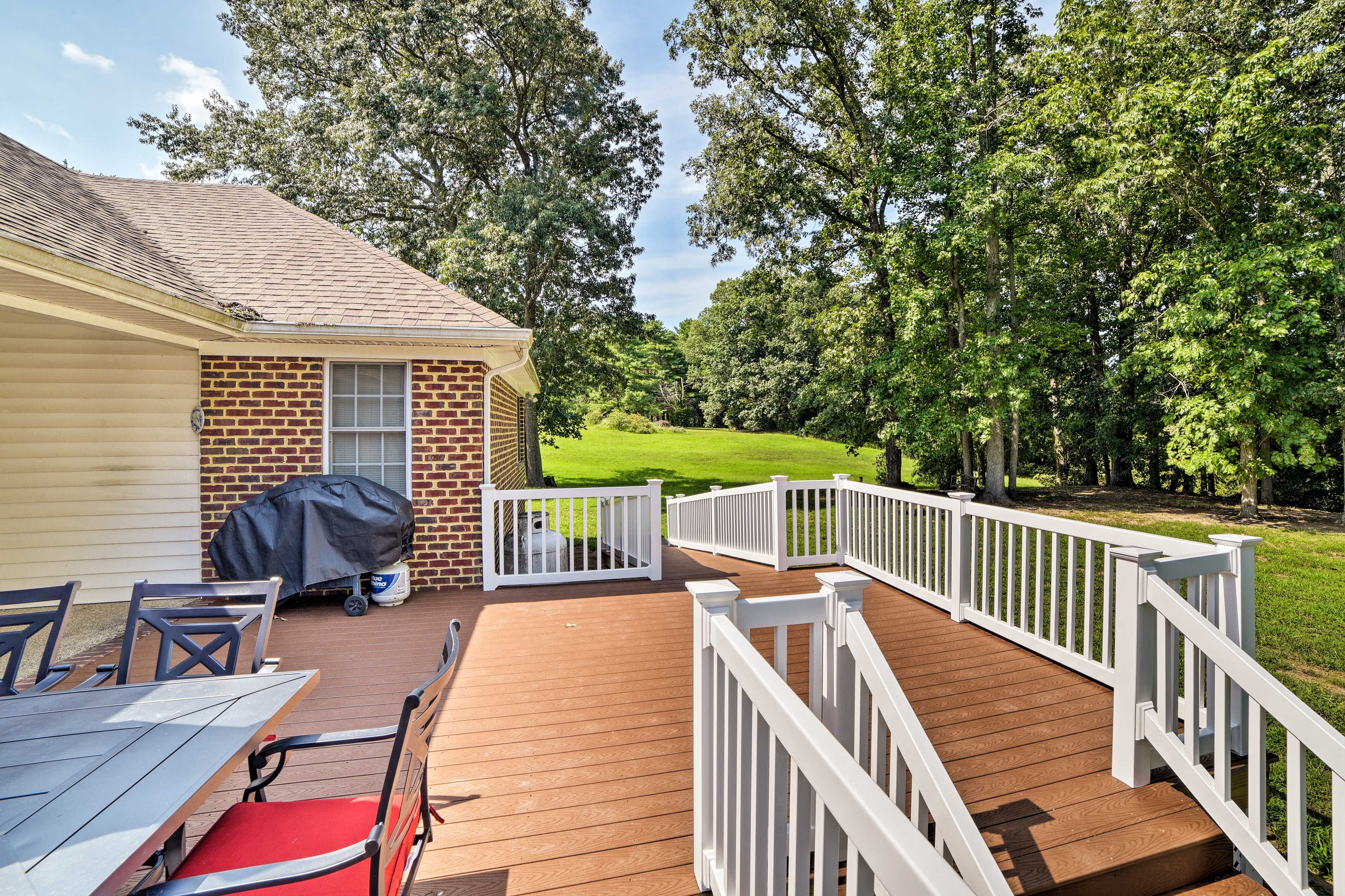Bask in the sunshine or relax beneath the shade of the trees.