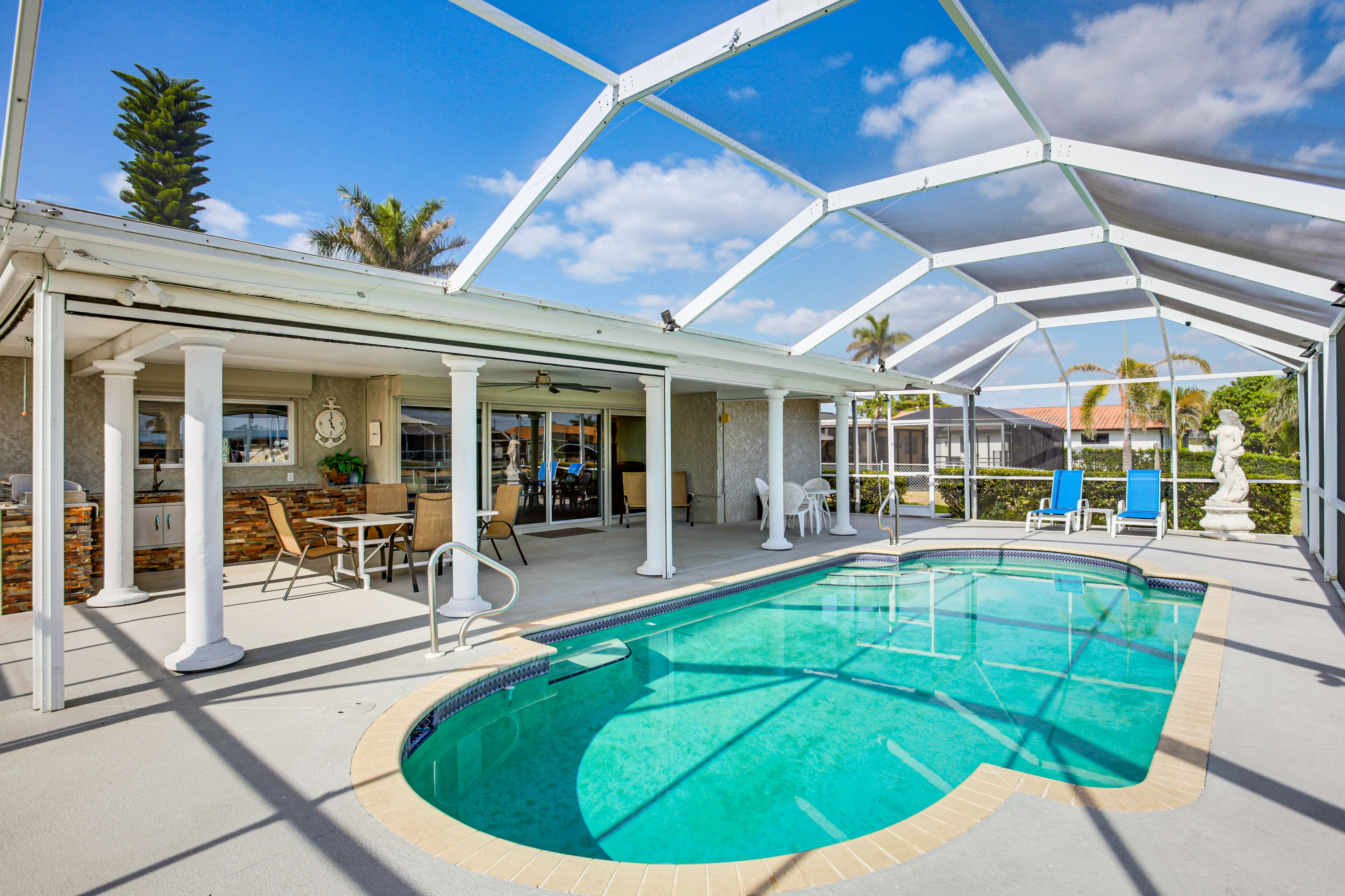 Cape Coral Vacation Rental | 3BR | 2BA | 1 Step Required | 1,900 Sq Ft