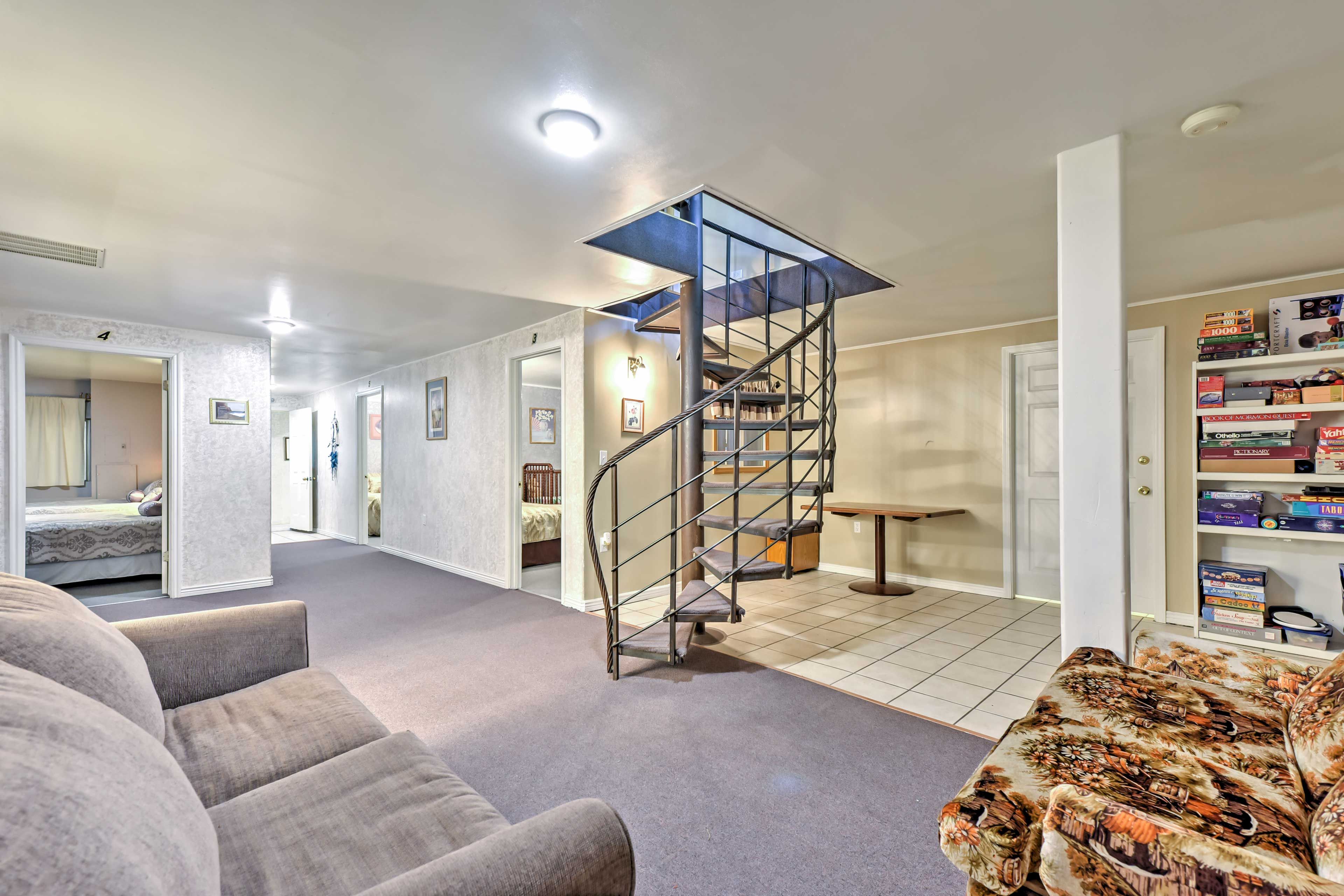 Lower Level | Sleeper Sofa | Board Games