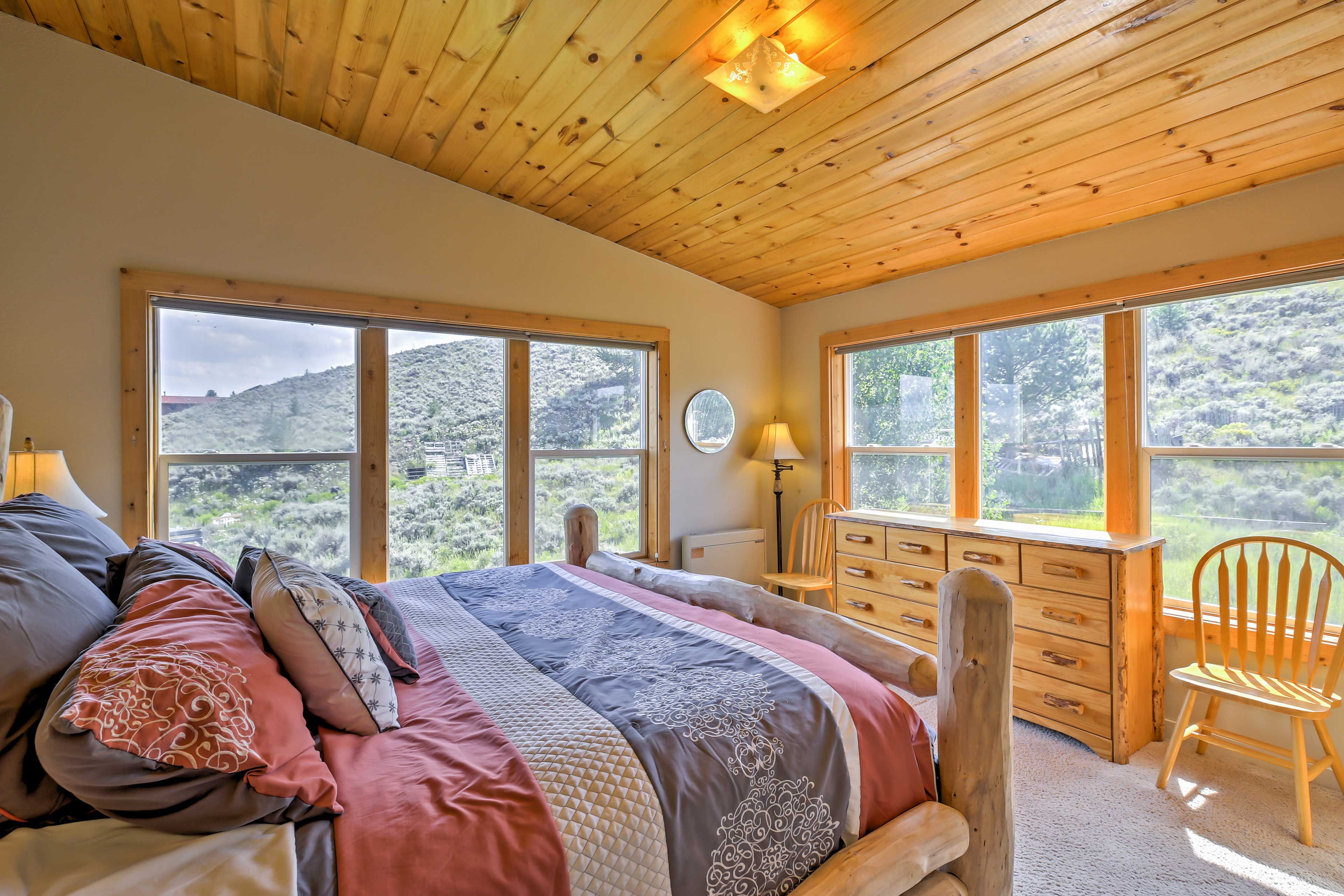 The first bedroom offers guests a comfortable king bed.