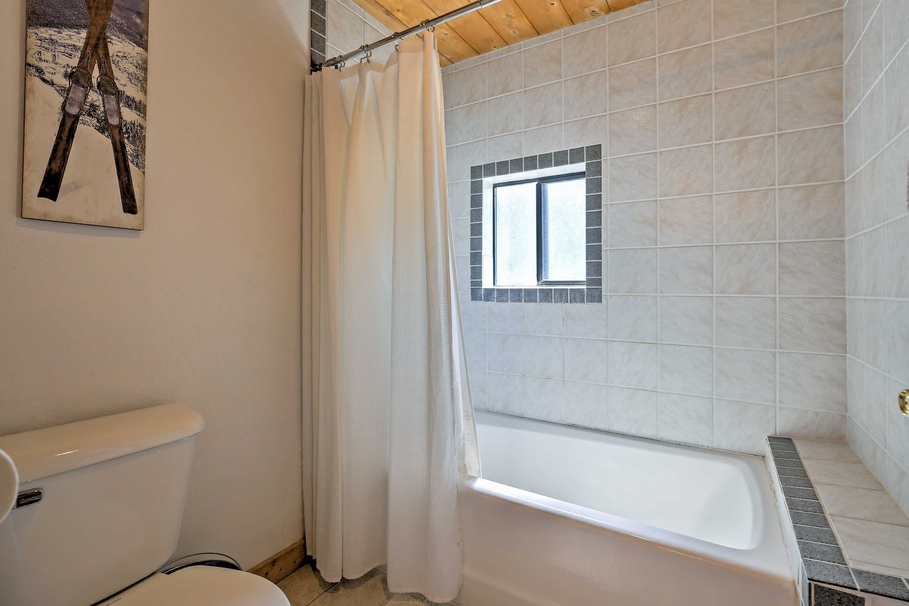 Soak in the bath tub or rinse off in the shower.