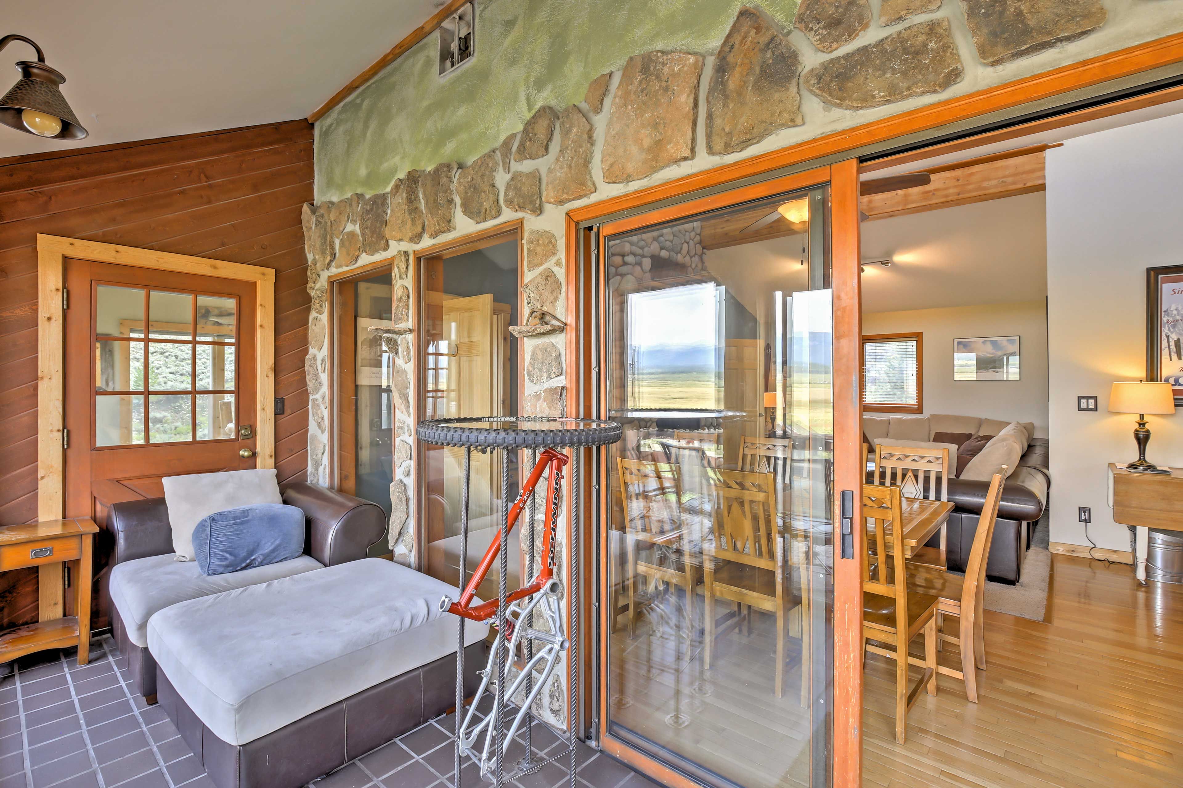 Step outside on the deck and relish in the fresh mountain air.