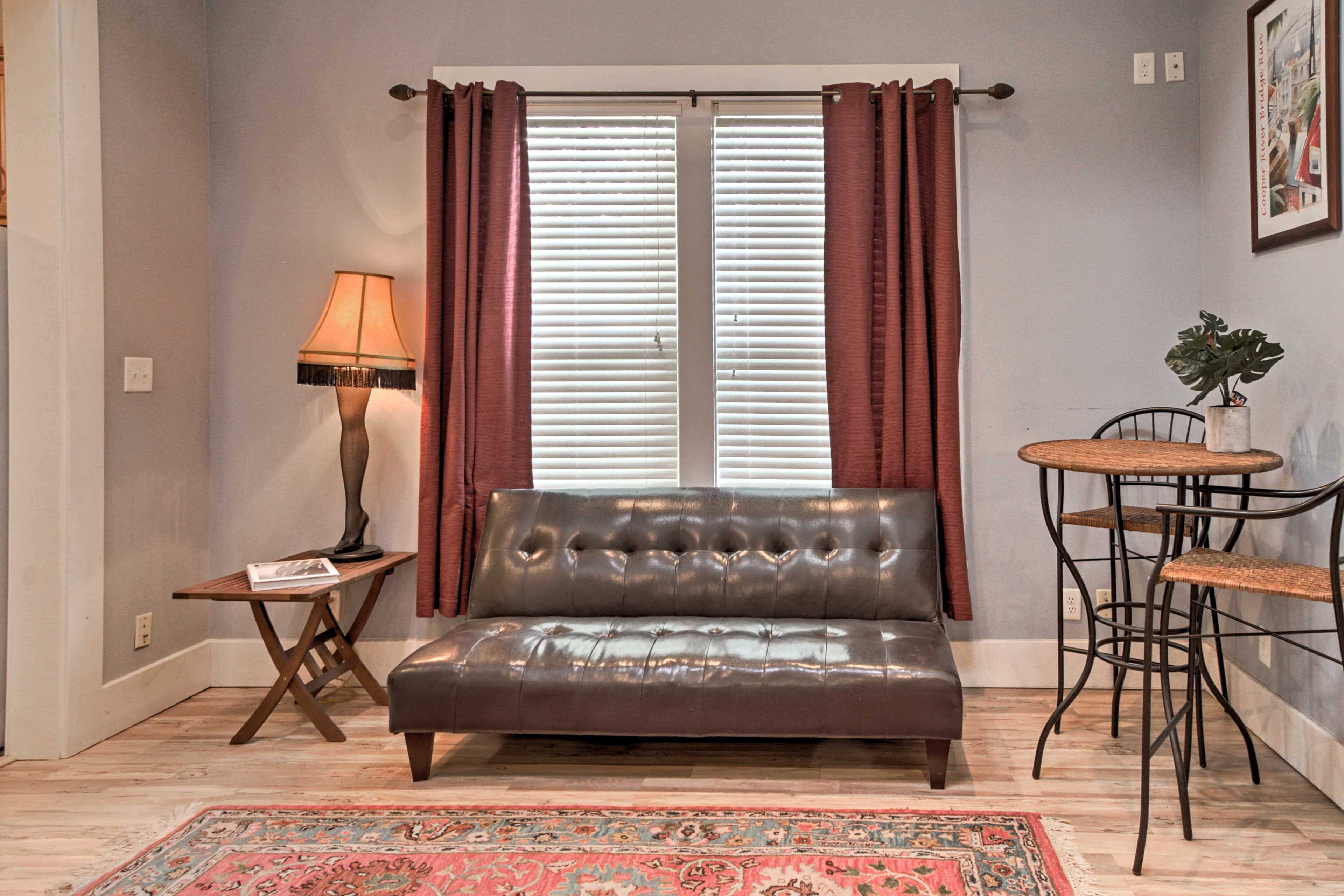 Unwind and dine in the main living area.