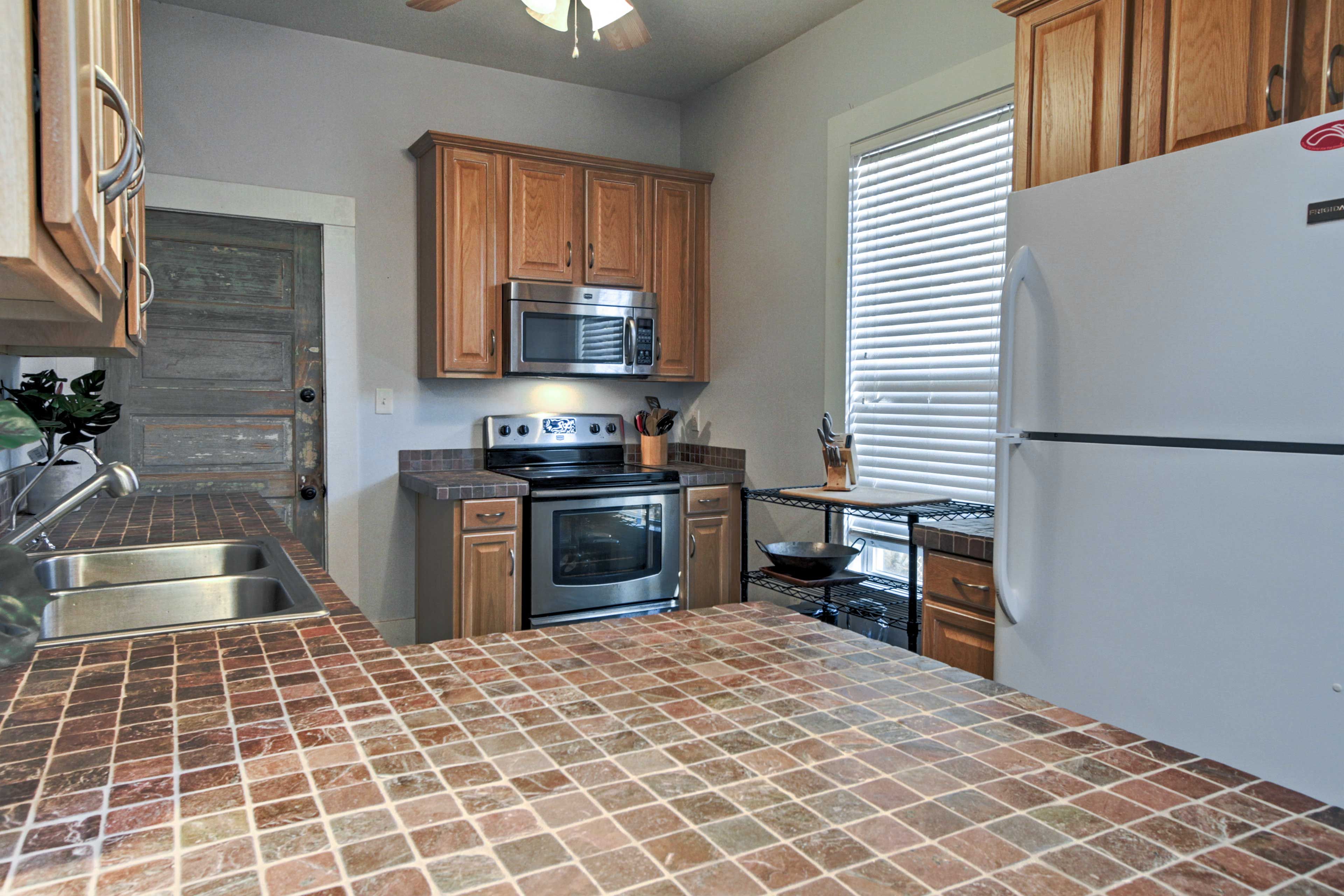 Prepare homemade meals in the fully equipped kitchen.