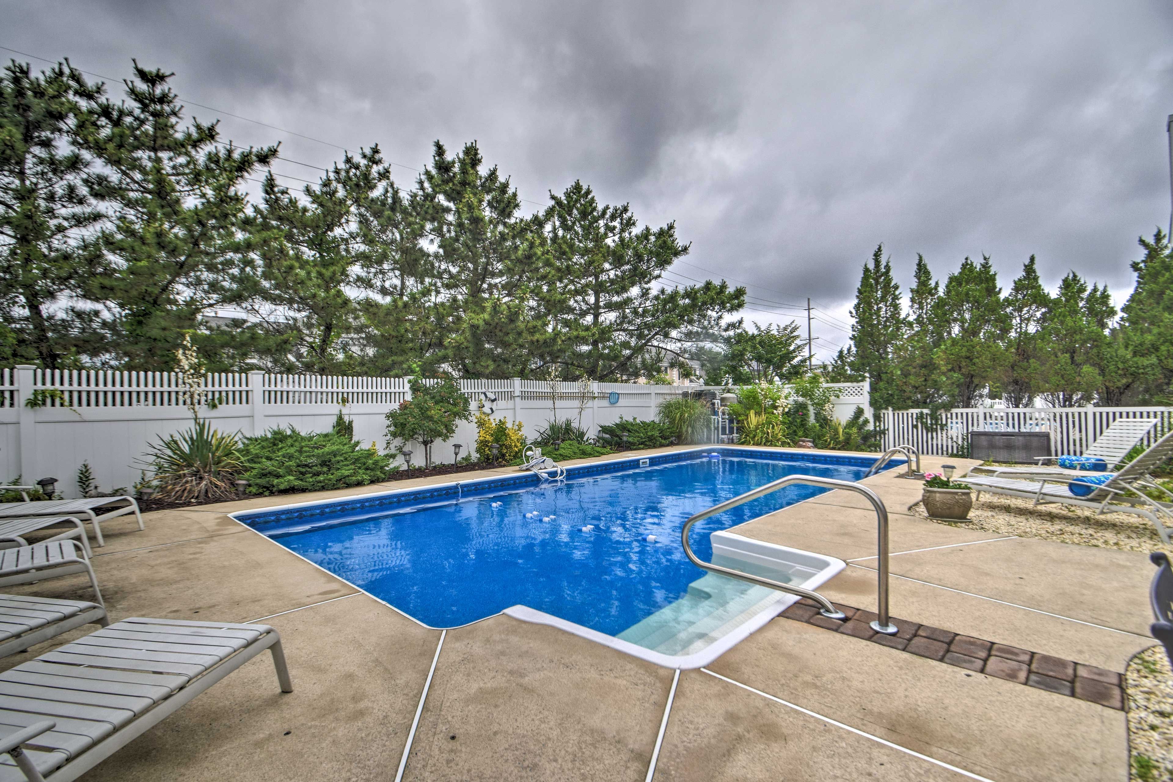 Make a splash in the private pool.