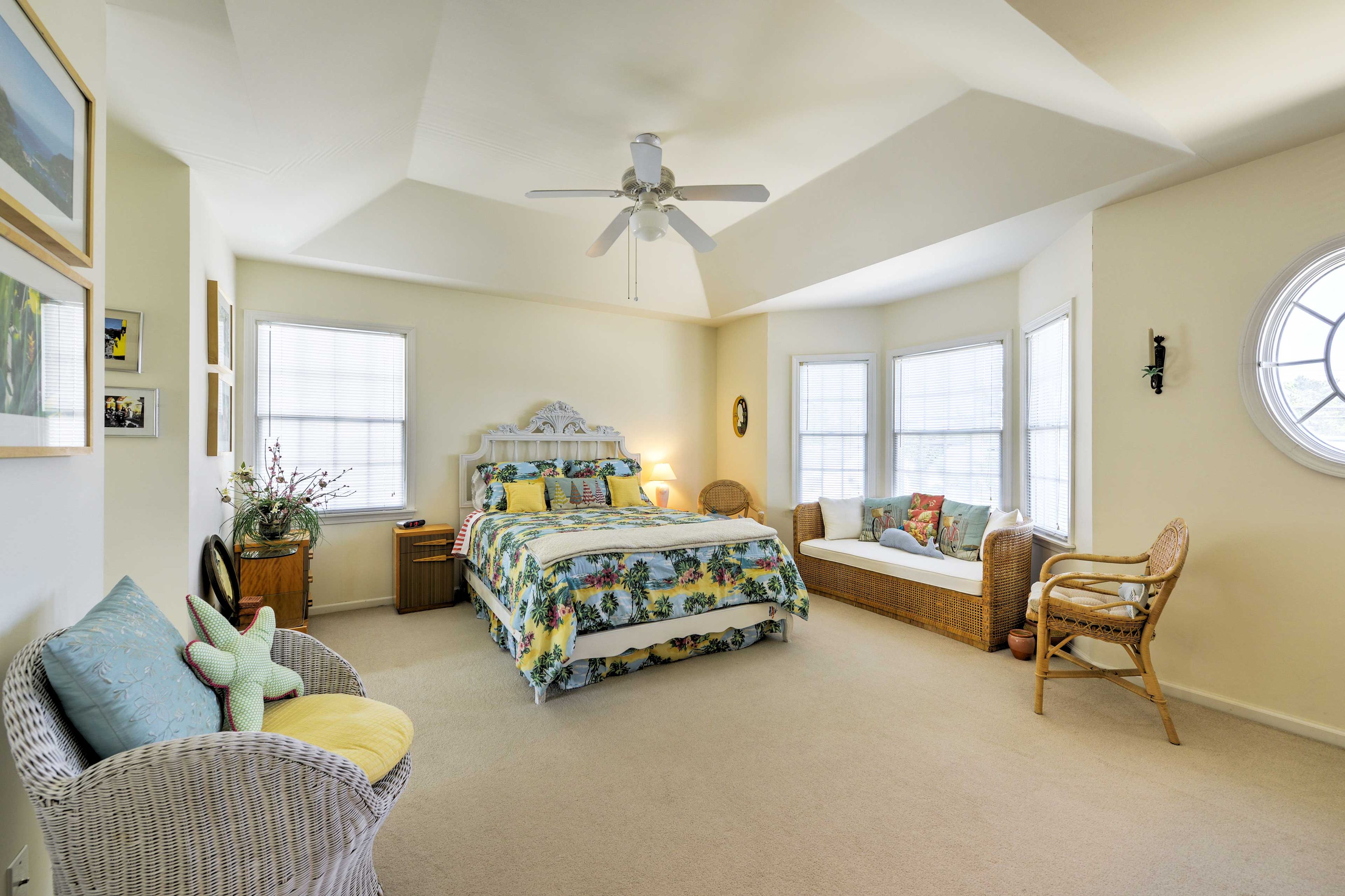 The main suite is full of beautiful natural light.