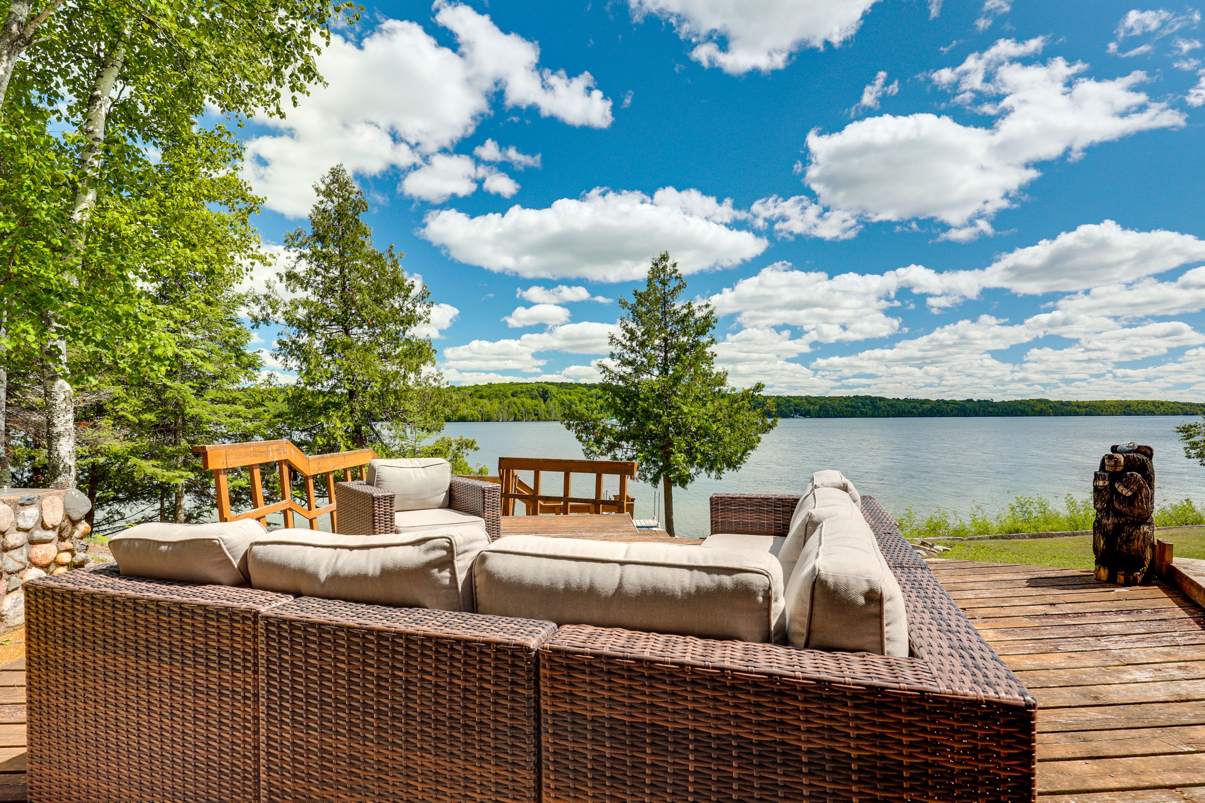 Iron River Vacation Rental | 4BR | 3BA | 1 Step Required | 2,760 Sq Ft