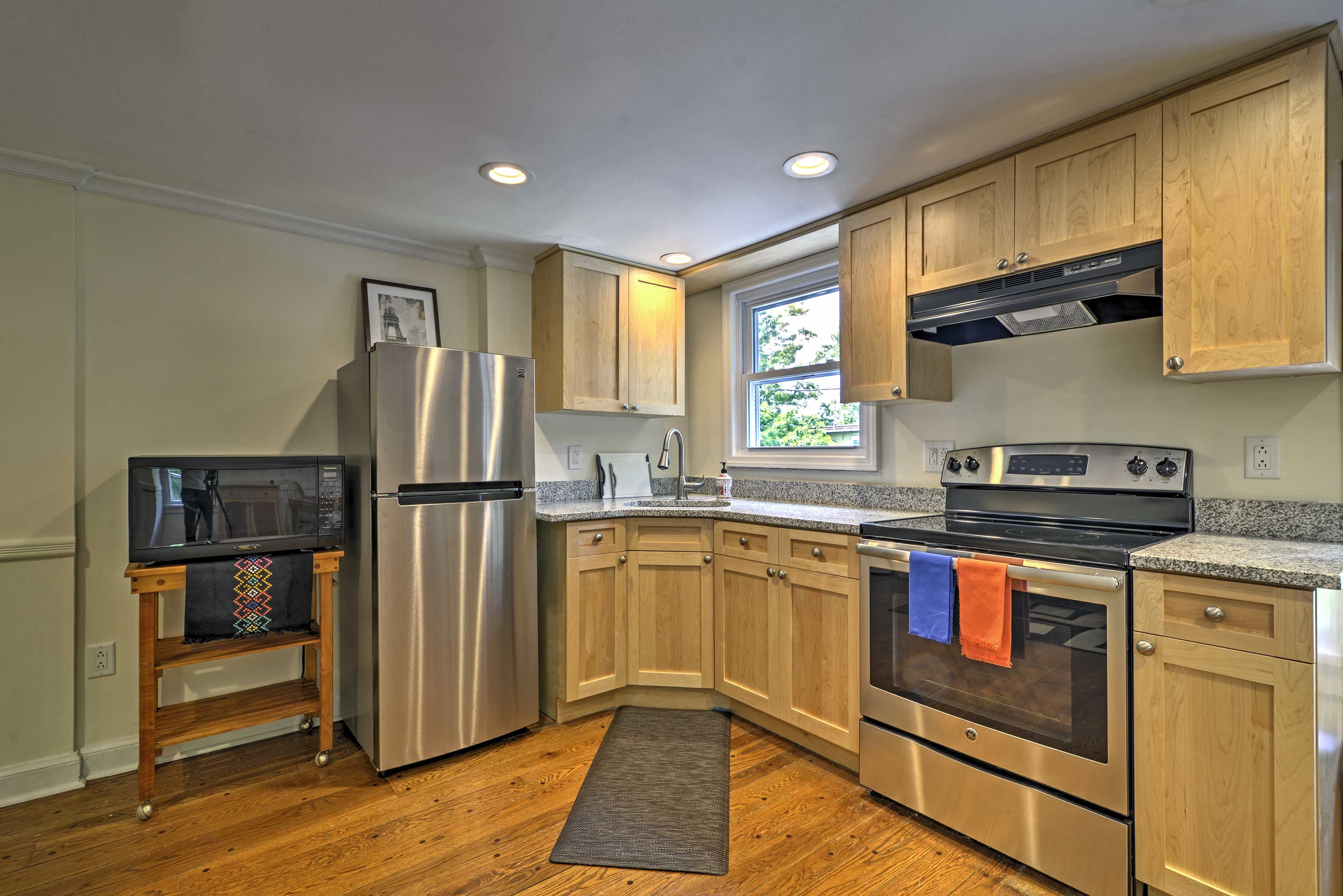 Prepare tasty homemade treats in this well-equipped kitchen.