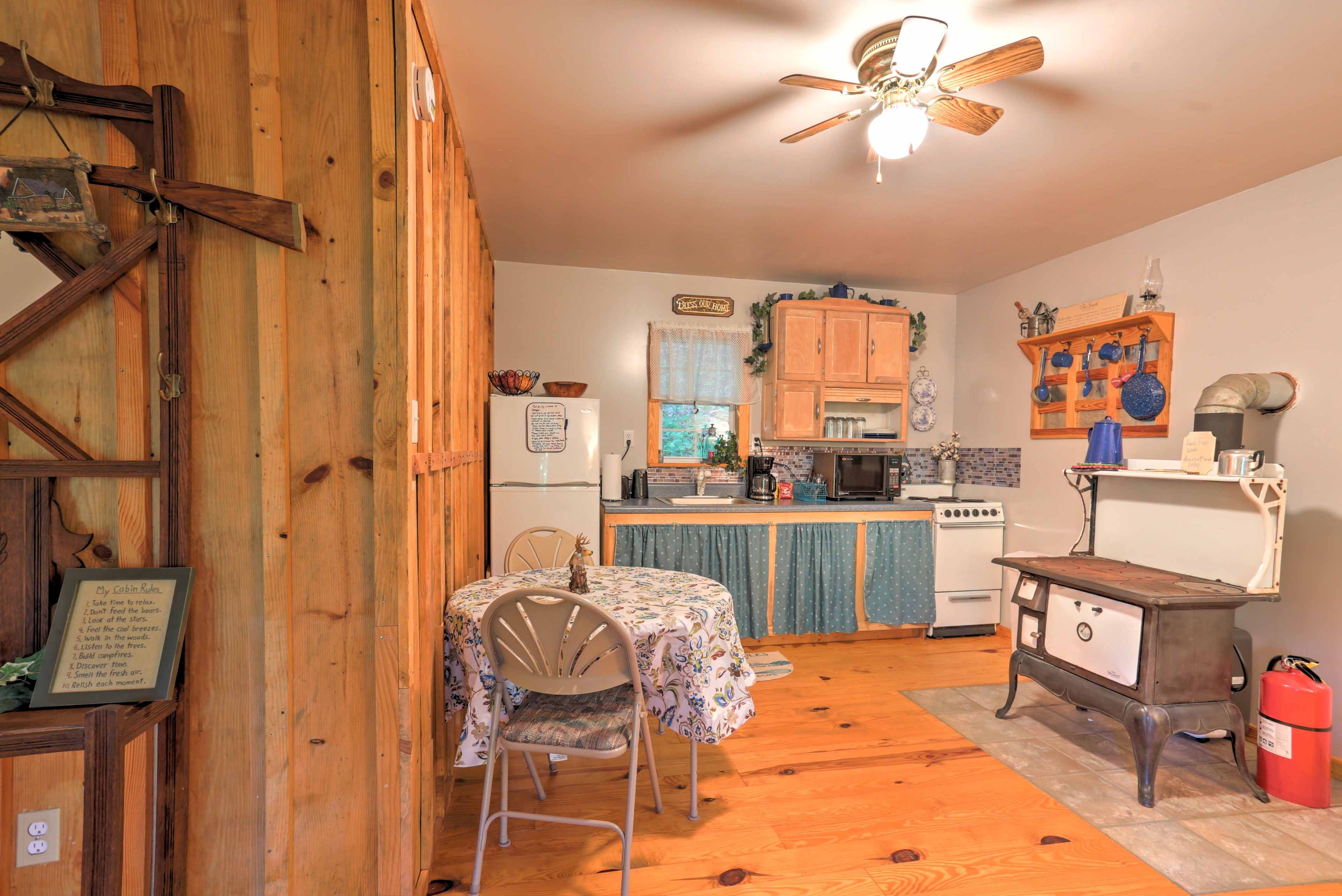 This kitchen has a rustic charm.